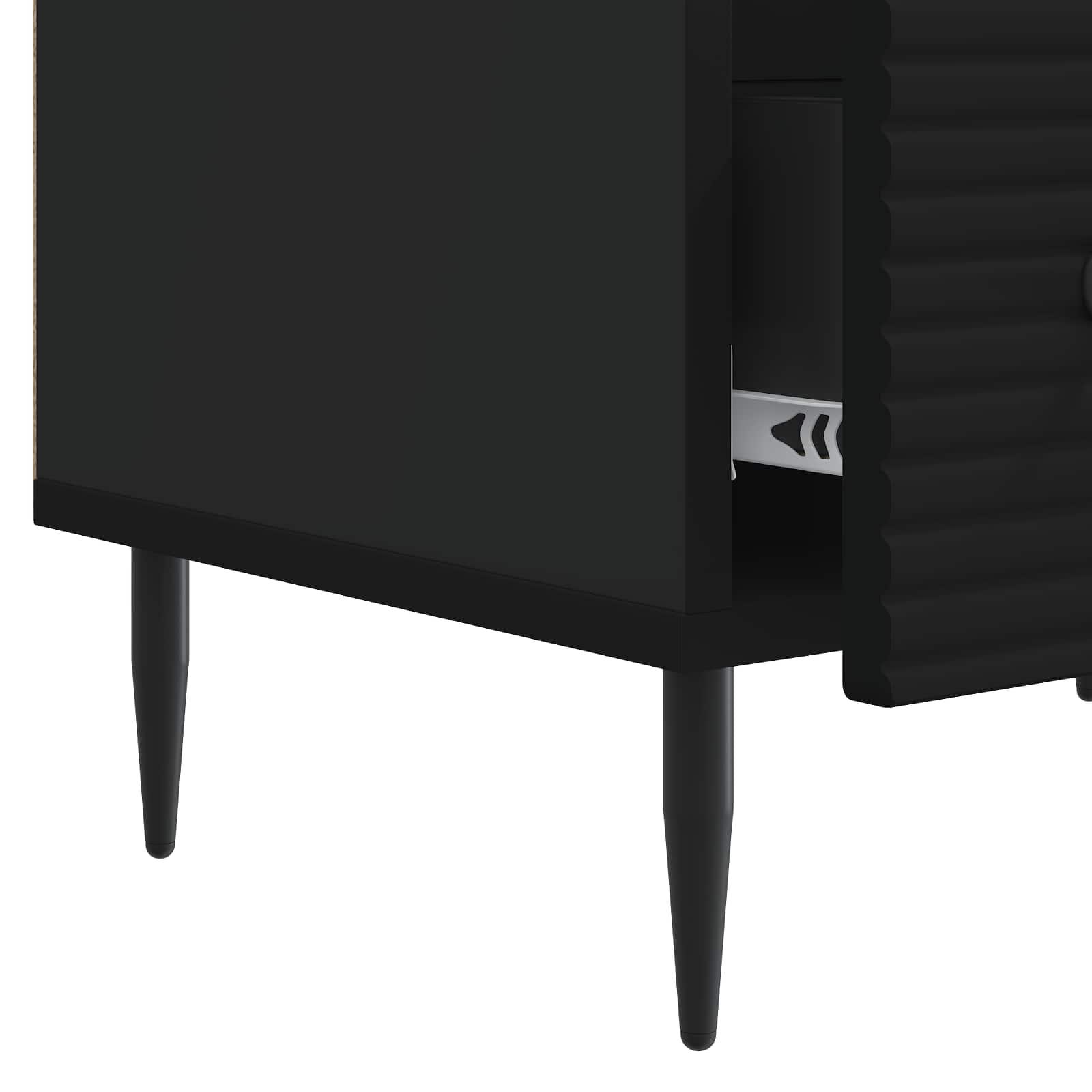 TV ormar s ladicama Crna 147 x 34,5 x 30 cm Konstruirano drvo