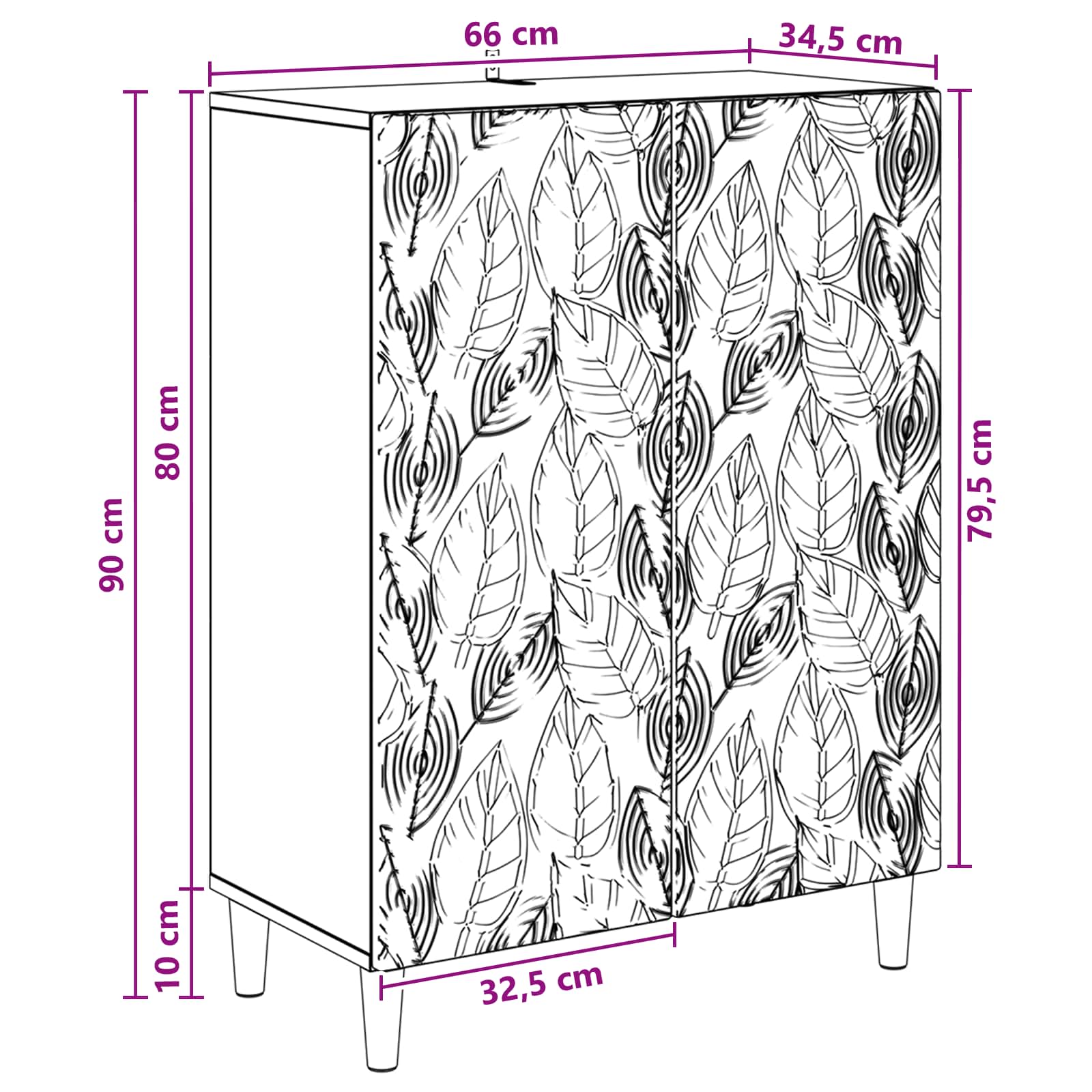 Postol Bijela visokog sjaja 66 x 34,5 x 90 cm Konstruirano drvo