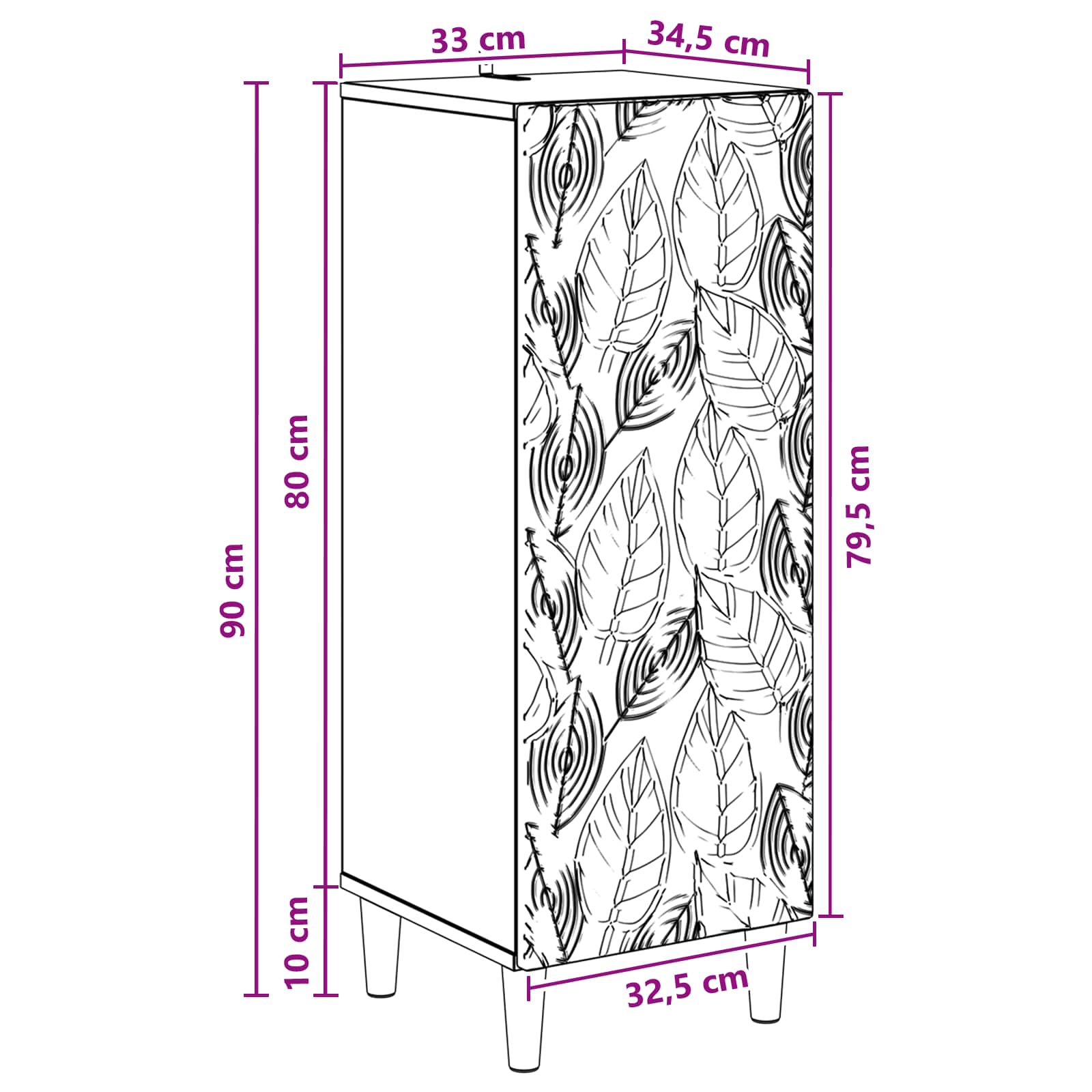 Kreveta Bijela visokog sjaja 33 x 34,5 x 90 cm