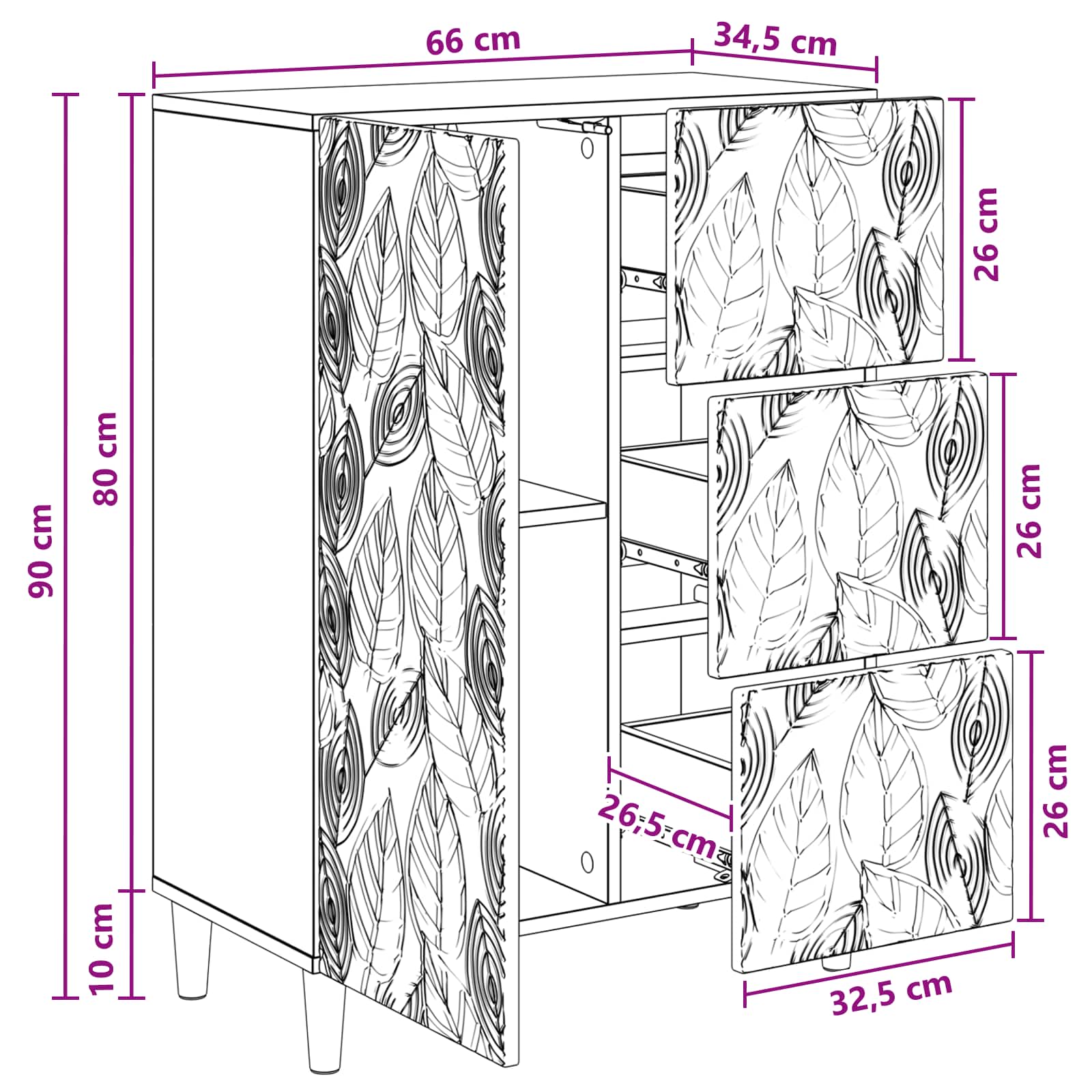 Kreveta Dimljeni hrast 66 x 34,5 x 90 cm Konstruirano drvo