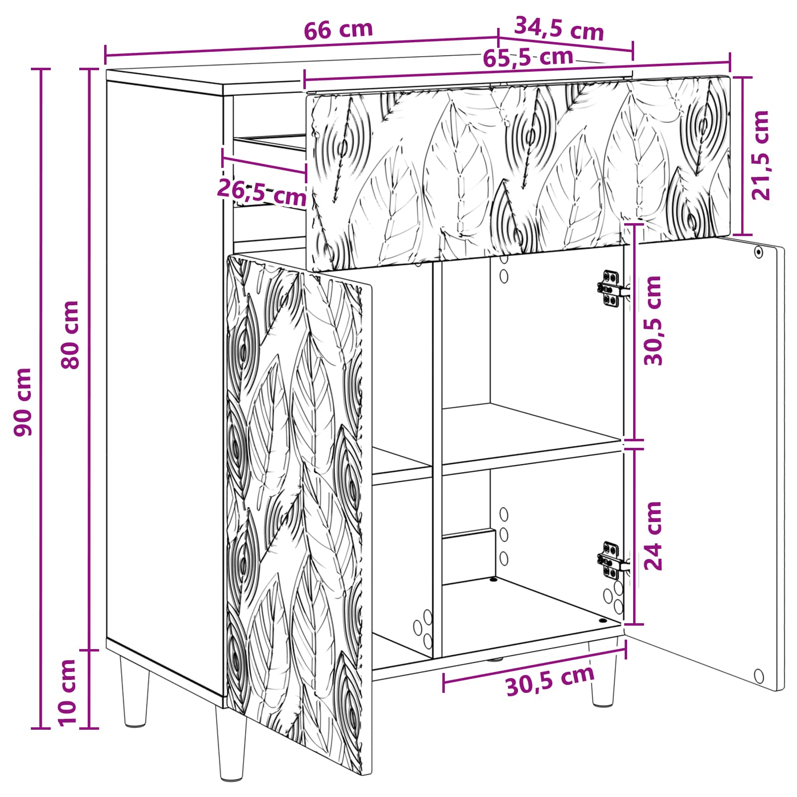 Kreveta Dimljeni hrast 66 x 34,5 x 90 cm Konstruirano drvo
