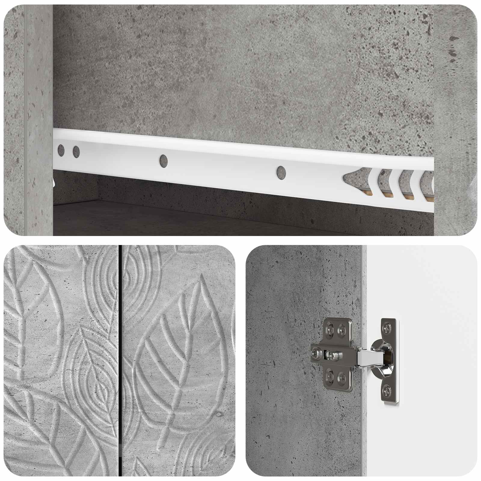 Kreveta Betonska siva 89 x 34,5 x 60 cm Konstruirano drvo