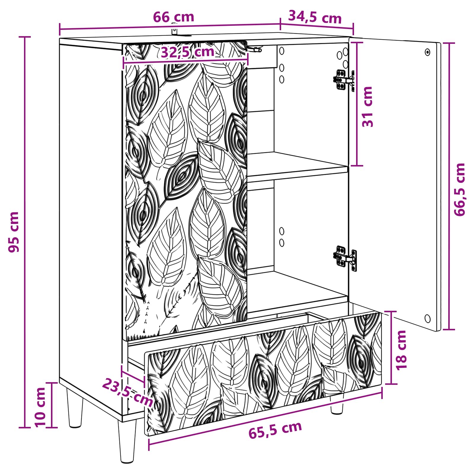Kreveta Dimljeni hrast 66 x 34,5 x 95 cm Konstruirano drvo
