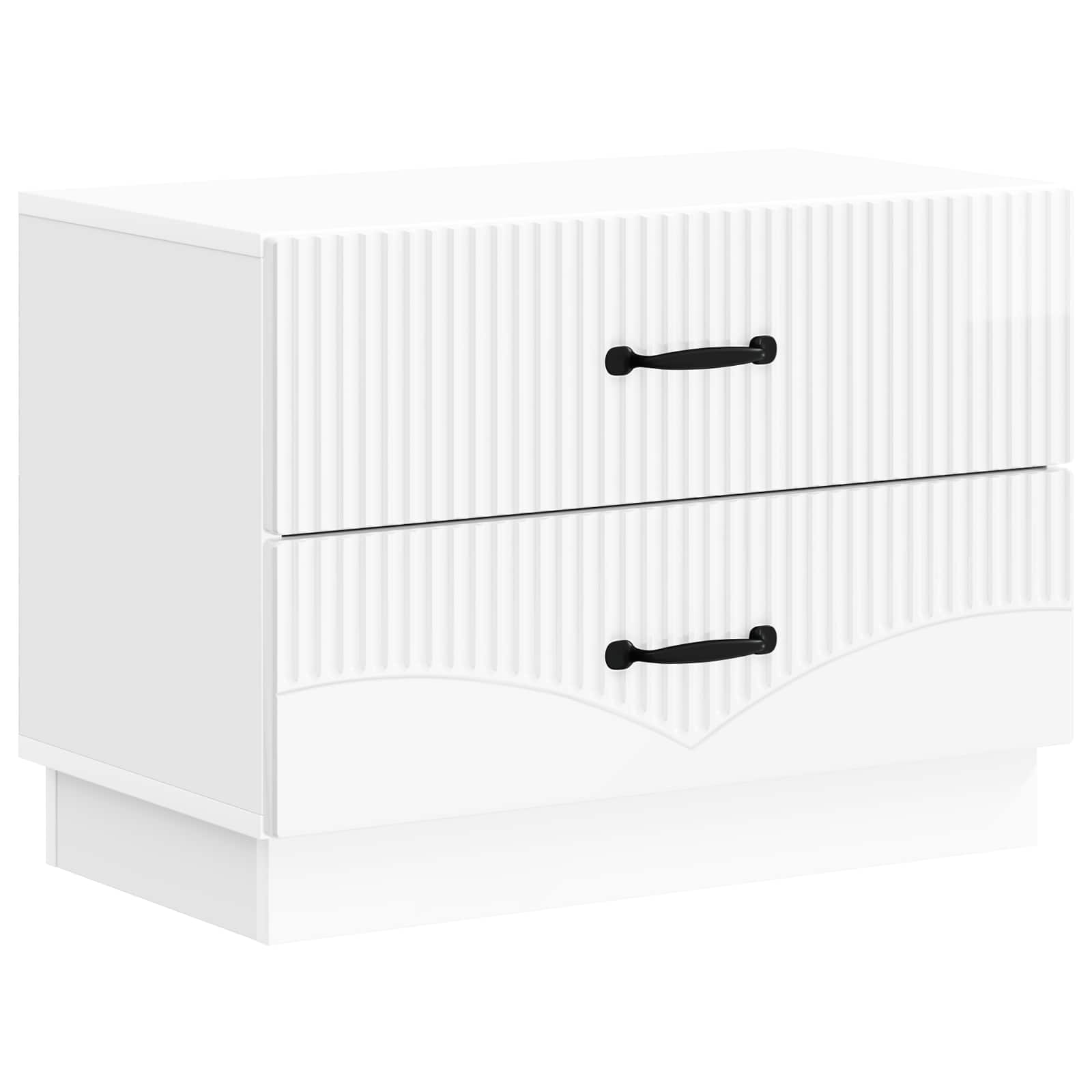 Noćni ormar s ladicama Bijela visokog sjaja 62 x 34,5 x 44,5 cm