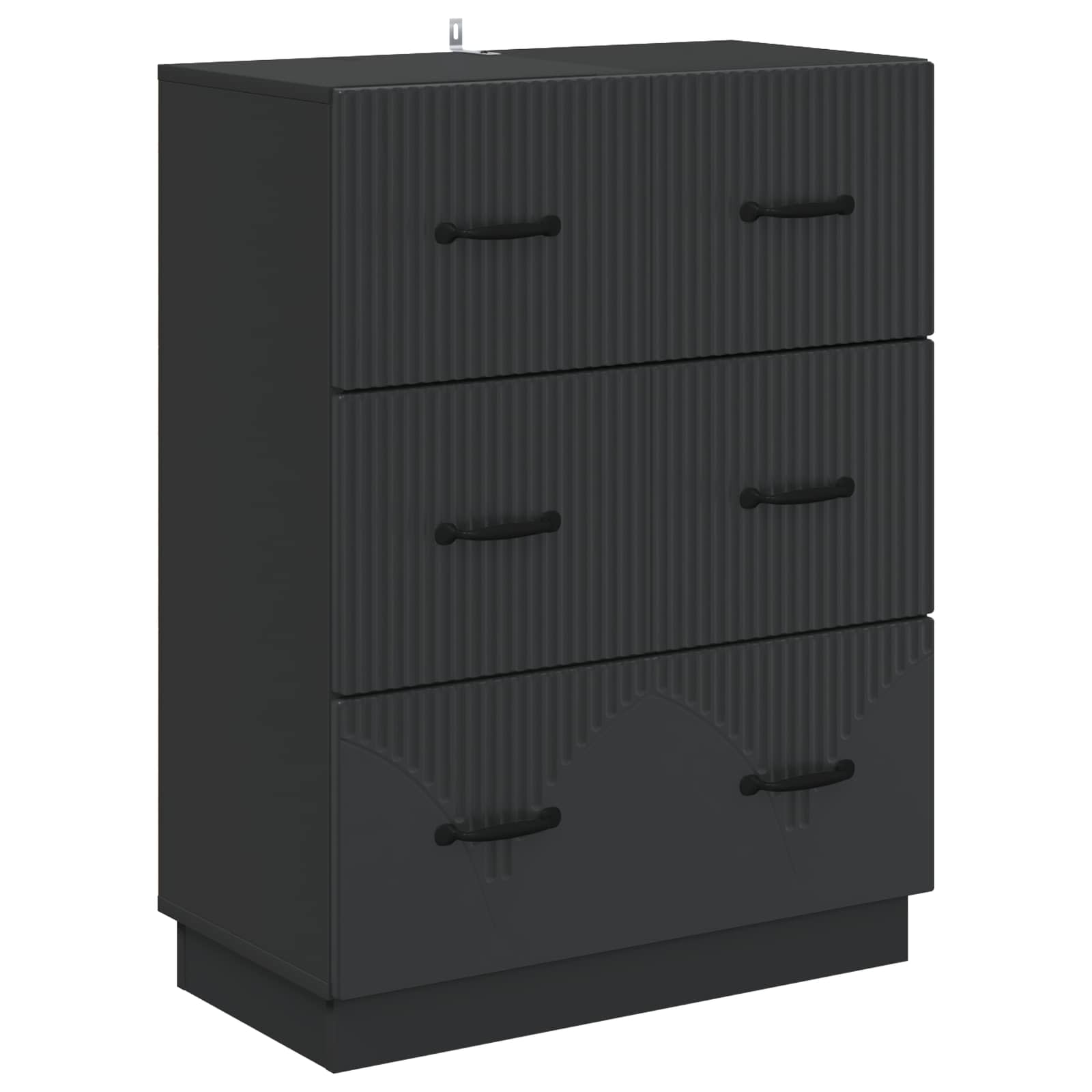 Ormar s ladicama Crna 66 x 34,5 x 87 cm Konstruirano drvo