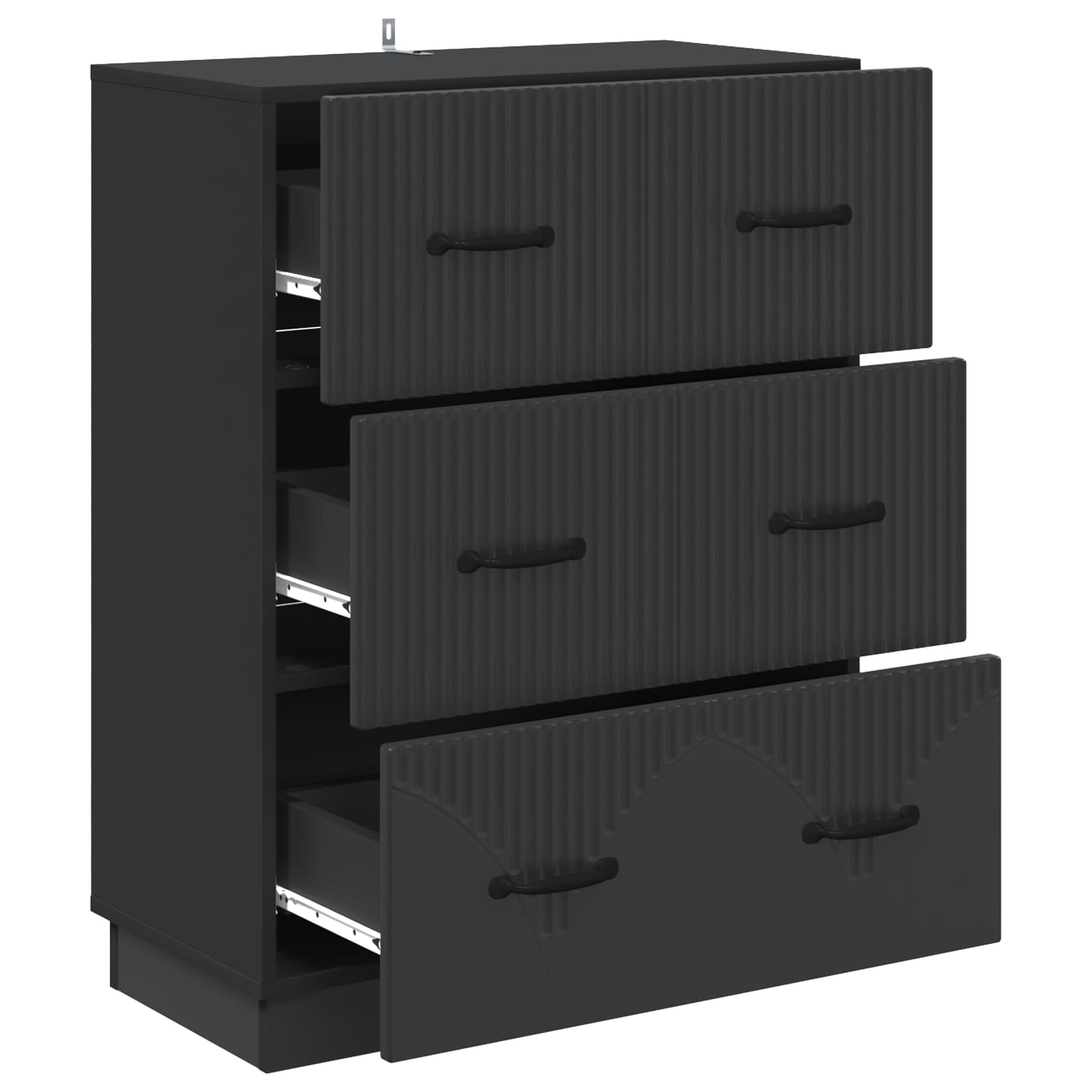 Ormar s ladicama Crna 66 x 34,5 x 87 cm Konstruirano drvo
