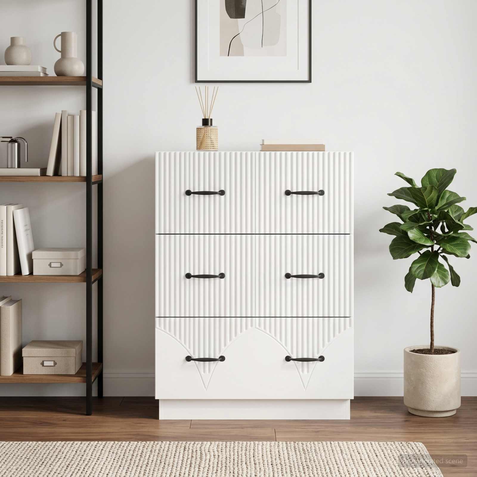 Ormar s ladicama Bijela visokog sjaja 66 x 34,5 x 87 cm