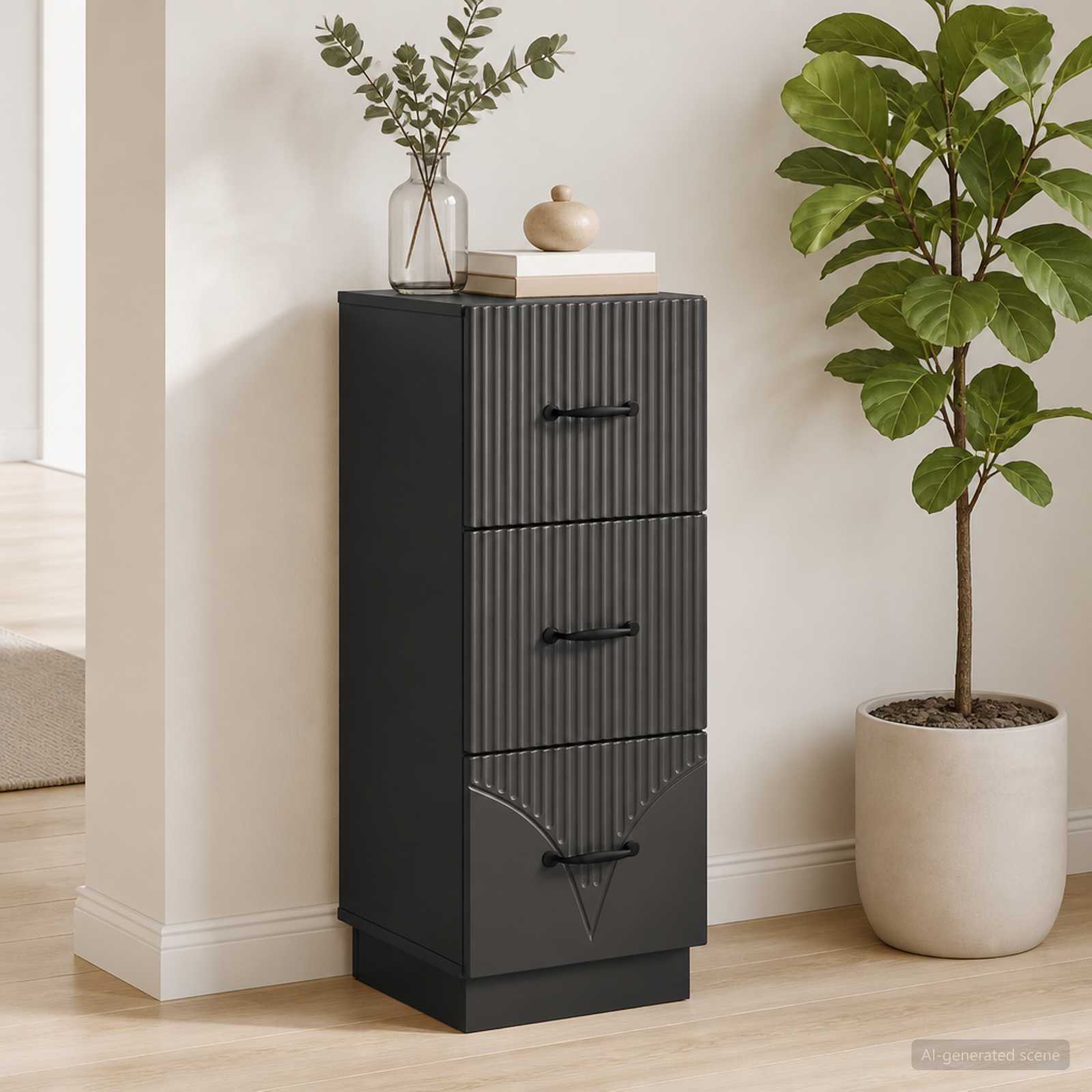Ormar s ladicama Crna 33 x 34,5 x 87 cm Konstruirano drvo