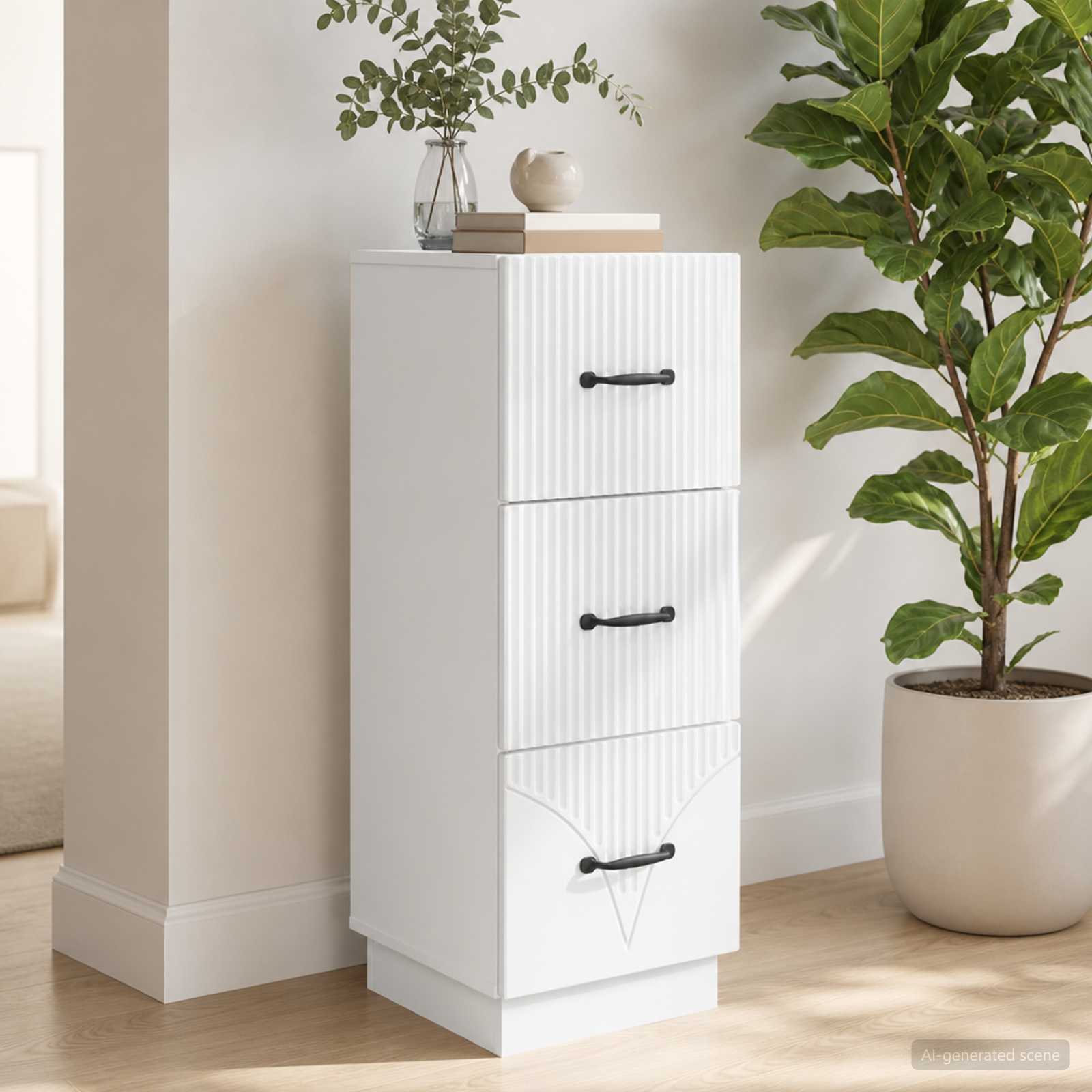 Ormar s ladicama Bijela visokog sjaja 33 x 34,5 x 87 cm