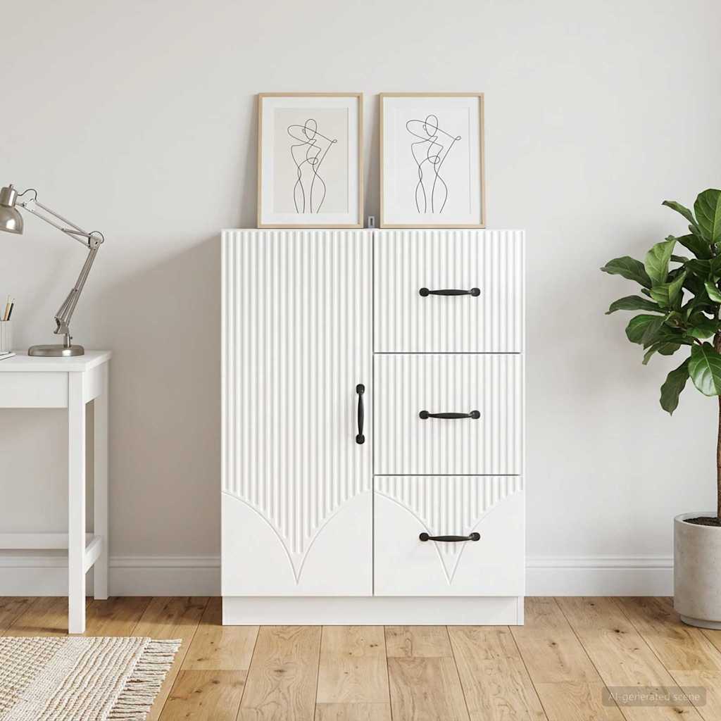 Kreveta s ladicama Bijela visokog sjaja 66 x 34,5 x 87 cm