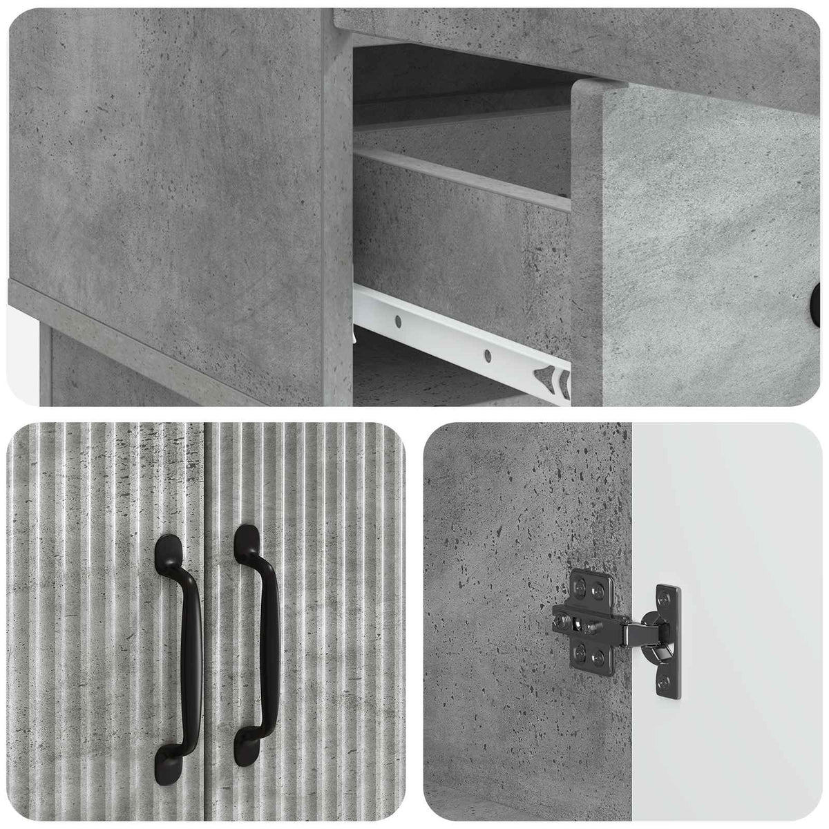 Kreveta Betonska siva 66 x 34,5 x 92 cm Konstruirano drvo