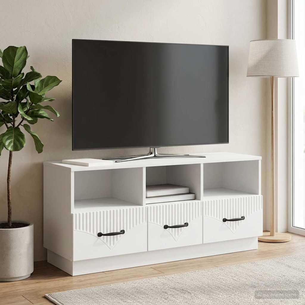 TV ormar s ladicama Bijela 102 x 34,5 x 47 cm Konstruirano drvo