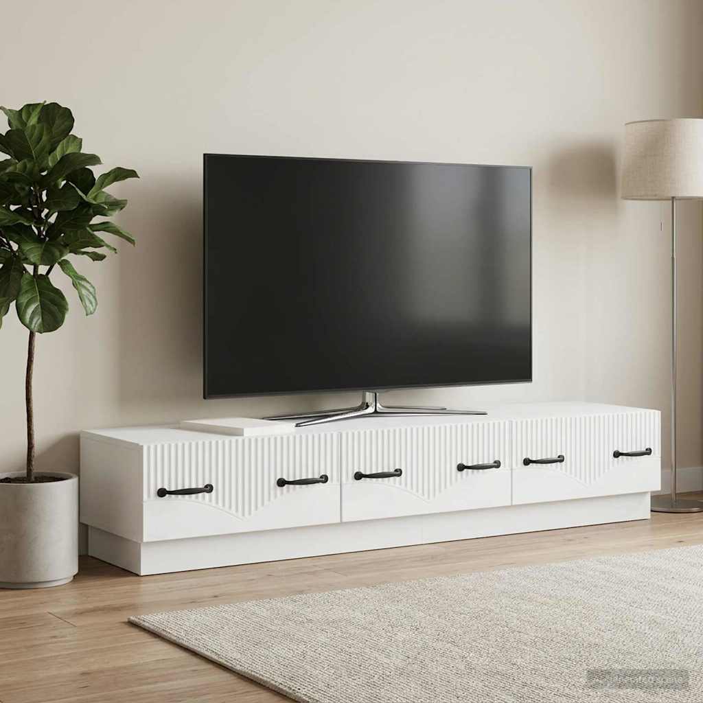 TV ormar s ladicama Bijela 147 x 34,5 x 27 cm Konstruirano drvo