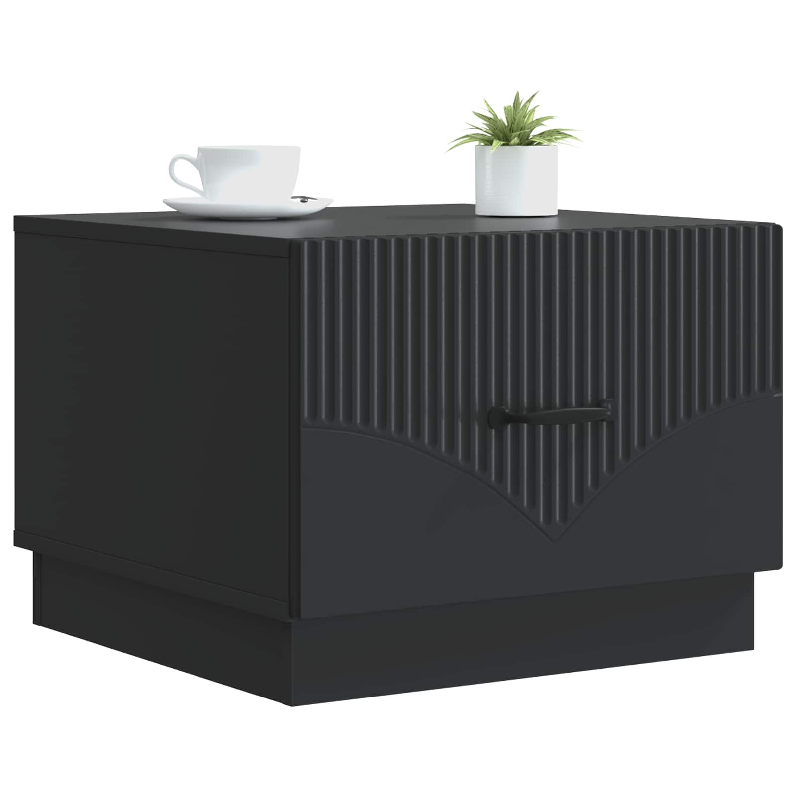 Kava Stol s ladicama Crna 49 x 50 x 37 cm Konstruirano drvo