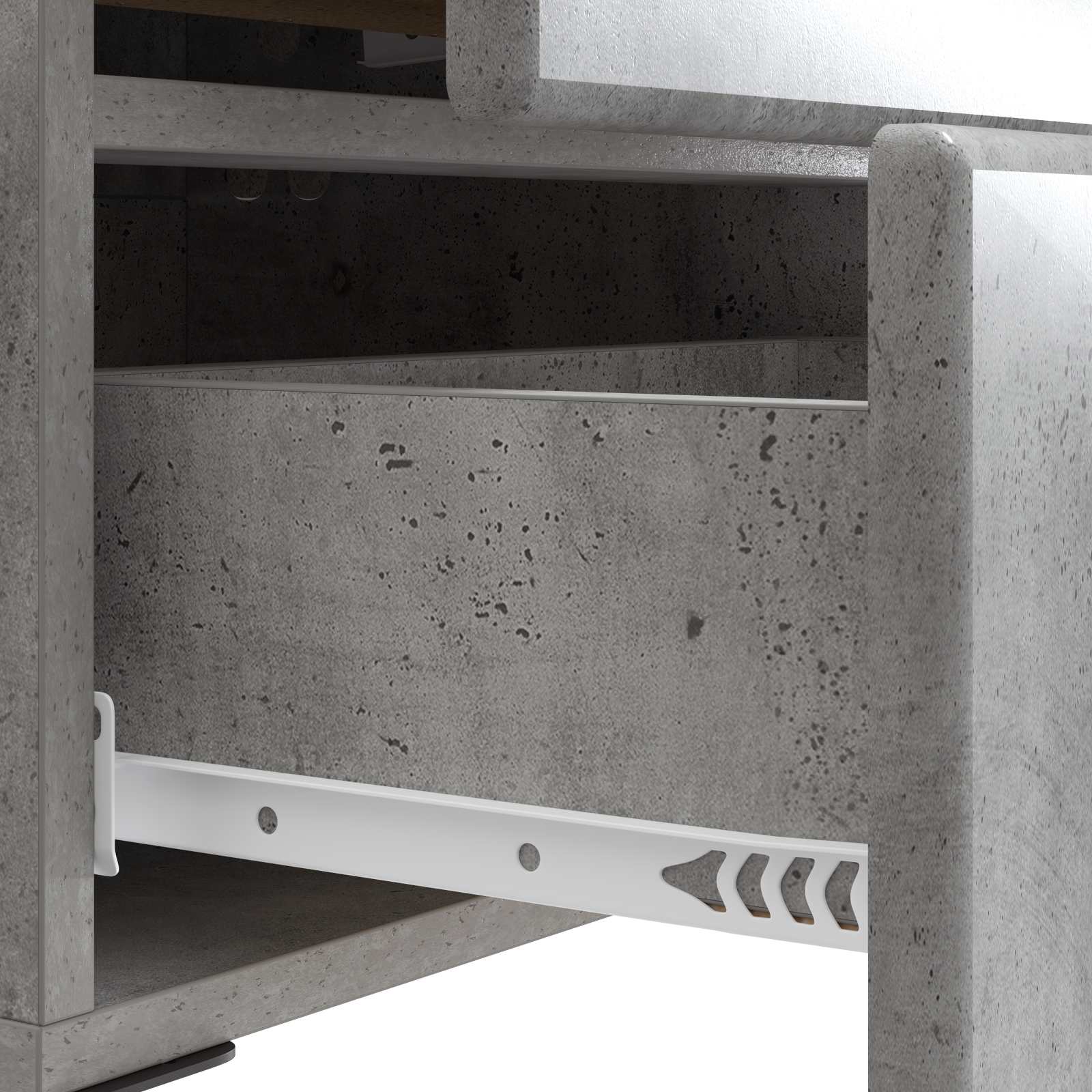 Noćni ormar s ladicama 2 pcs Betonska siva 43 x 34,5 x 47,5 cm