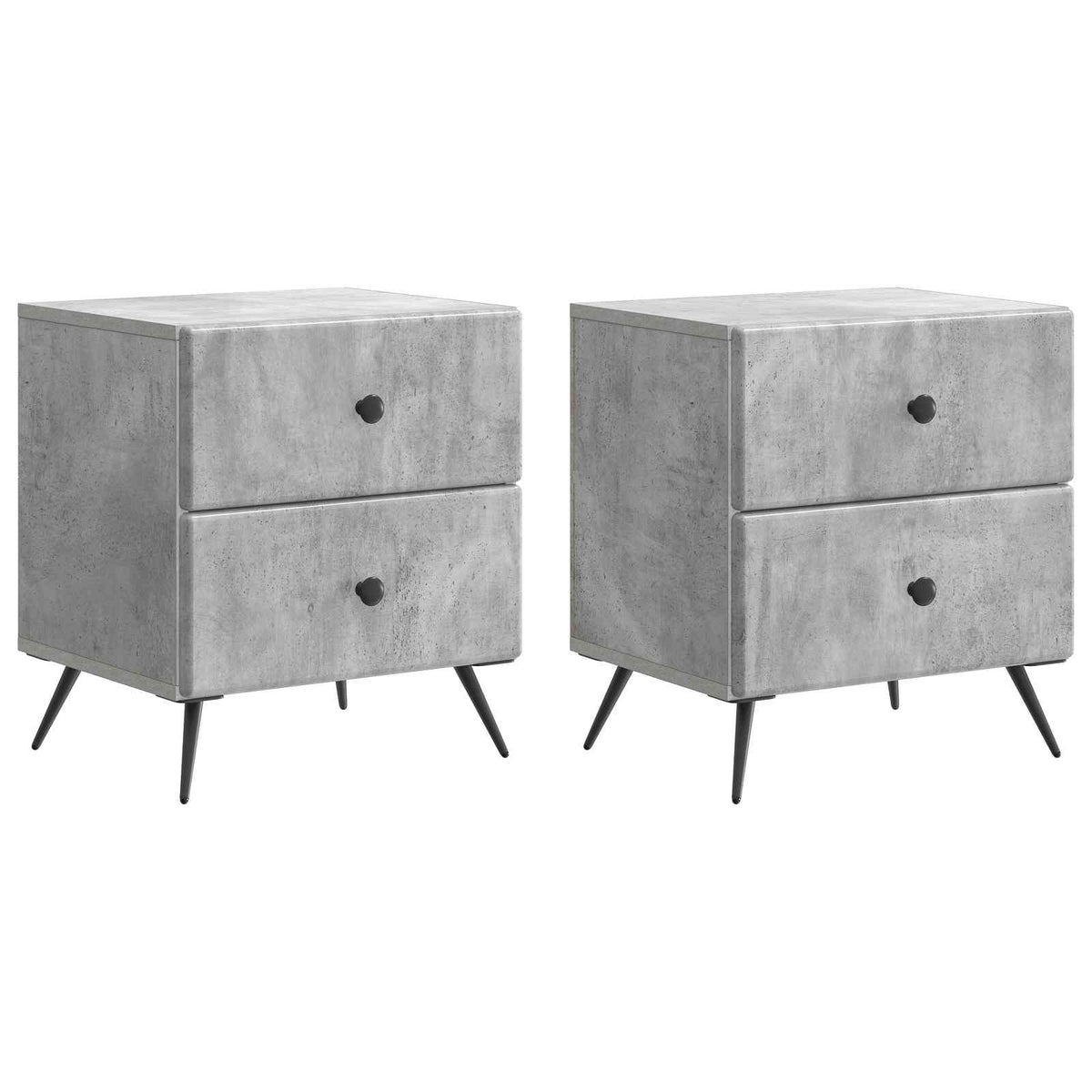 Noćni ormar 2 kom. Betonska siva 43 x 34,5 x 47,5 cm