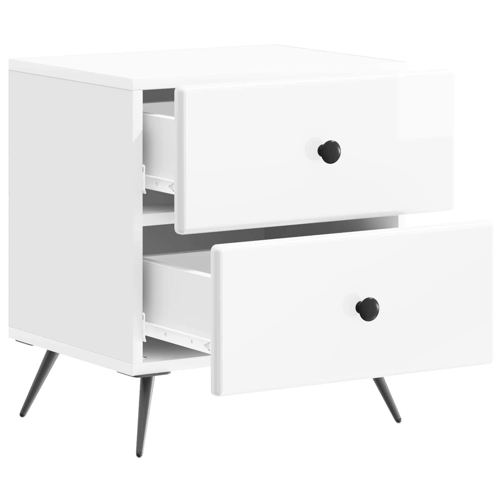 Noćni ormar s ladicama Bijela visokog sjaja 43 x 34,5 x 47,5 cm