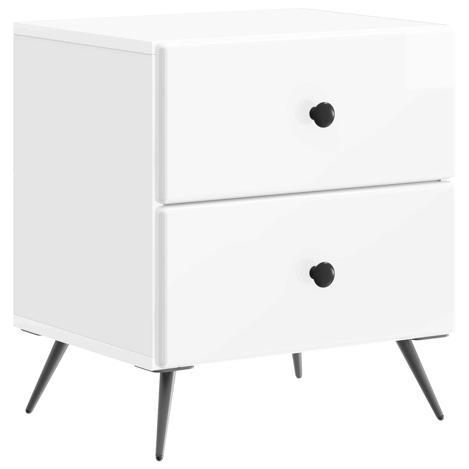 Noćni ormar 2 pcs Bijela visokog sjaja 43 x 34,5 x 47,5 cm