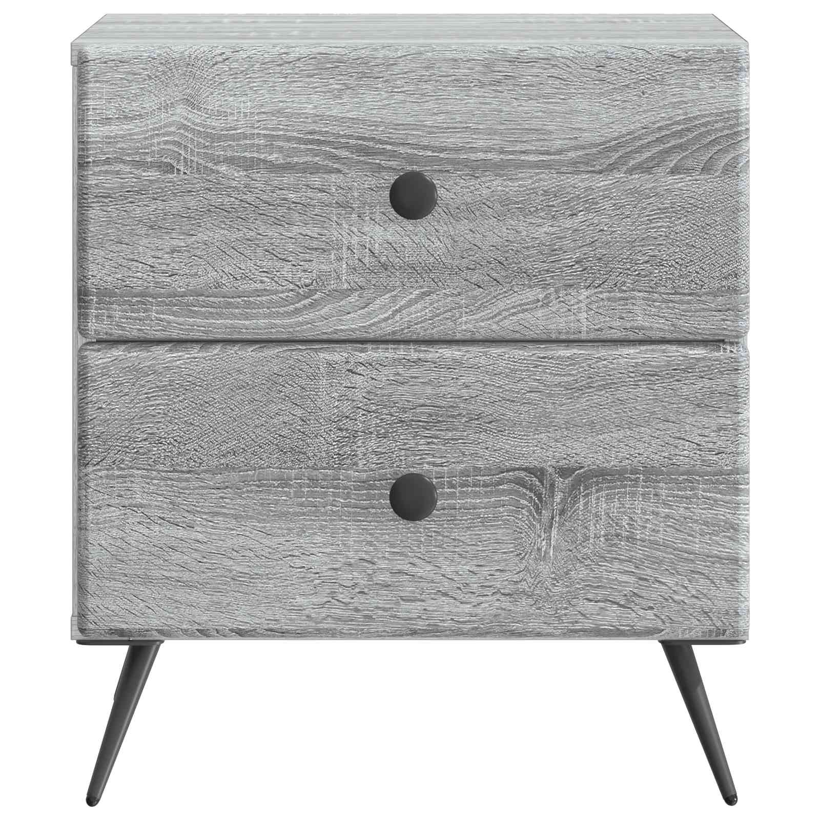 Noćni ormar s ladicama 2 pcs Siva sonoma 43 x 34,5 x 47,5 cm
