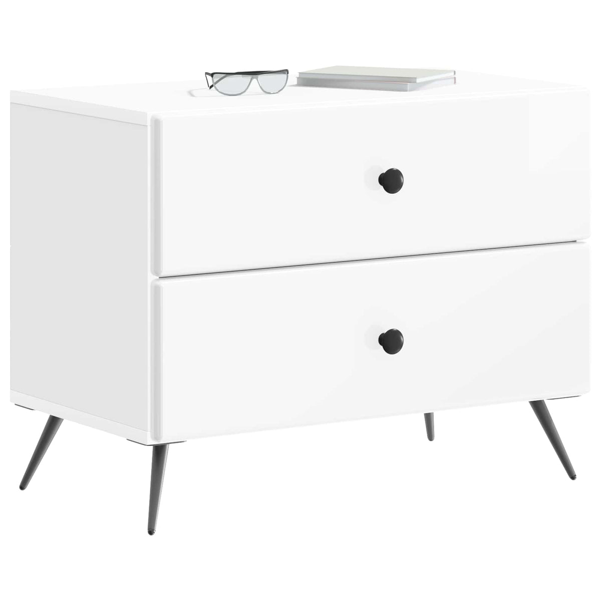 Noćni ormar Bijela visokog sjaja 62 x 34,5 x 47,5 cm