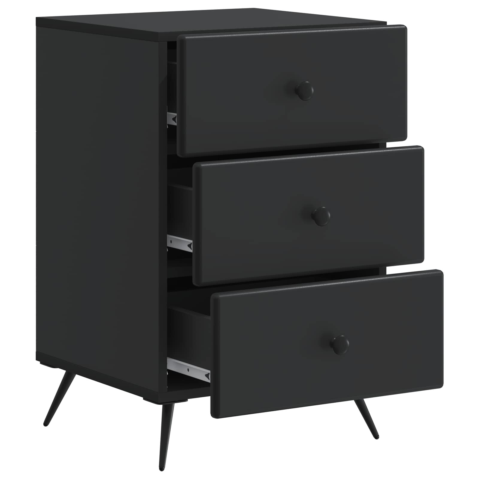 Noćni ormar s ladicama Crna 43 x 41 x 66,5 cm Konstruirano drvo