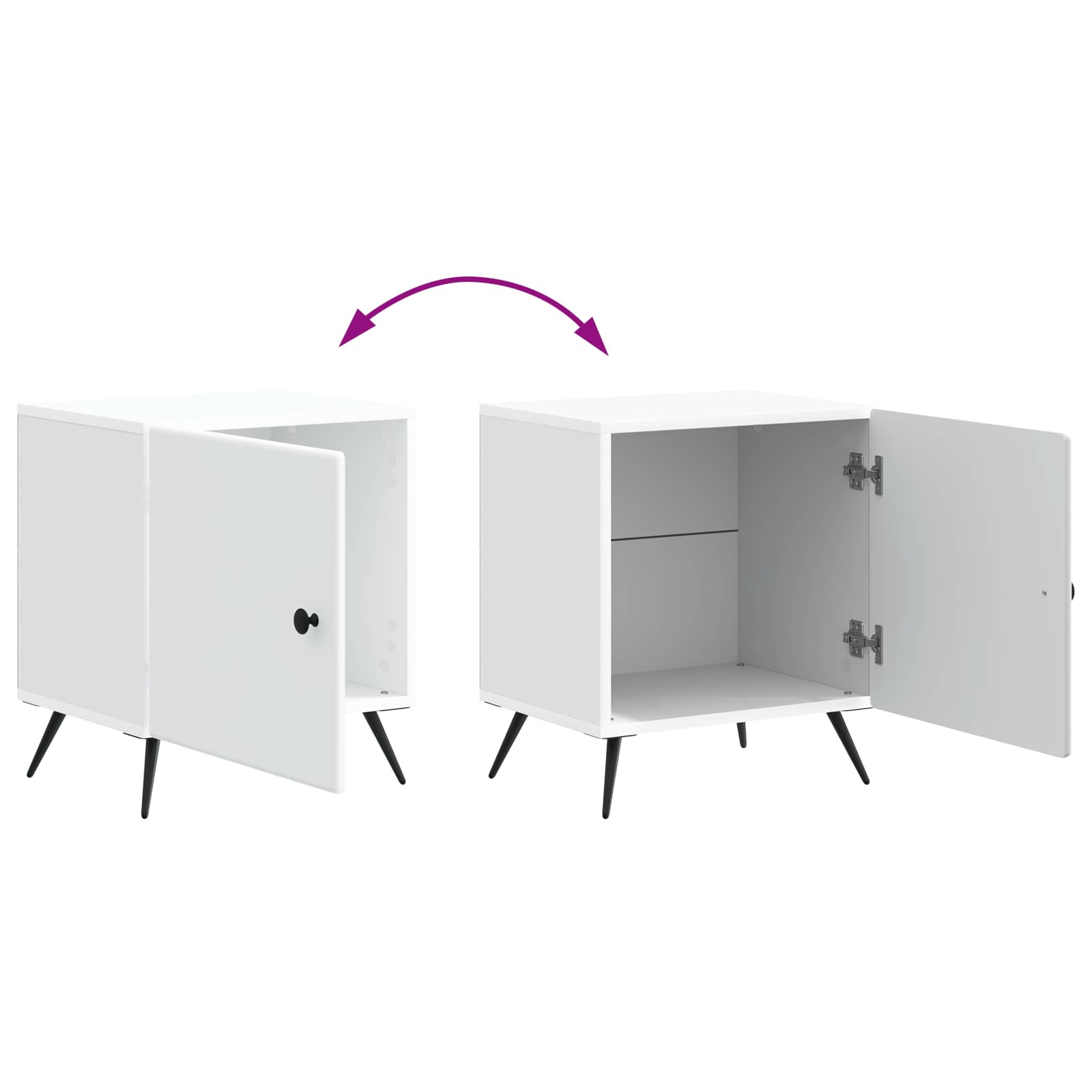 Noćni ormar 2 pcs Bijela 43 x 34,5 x 50 cm Konstruirano drvo