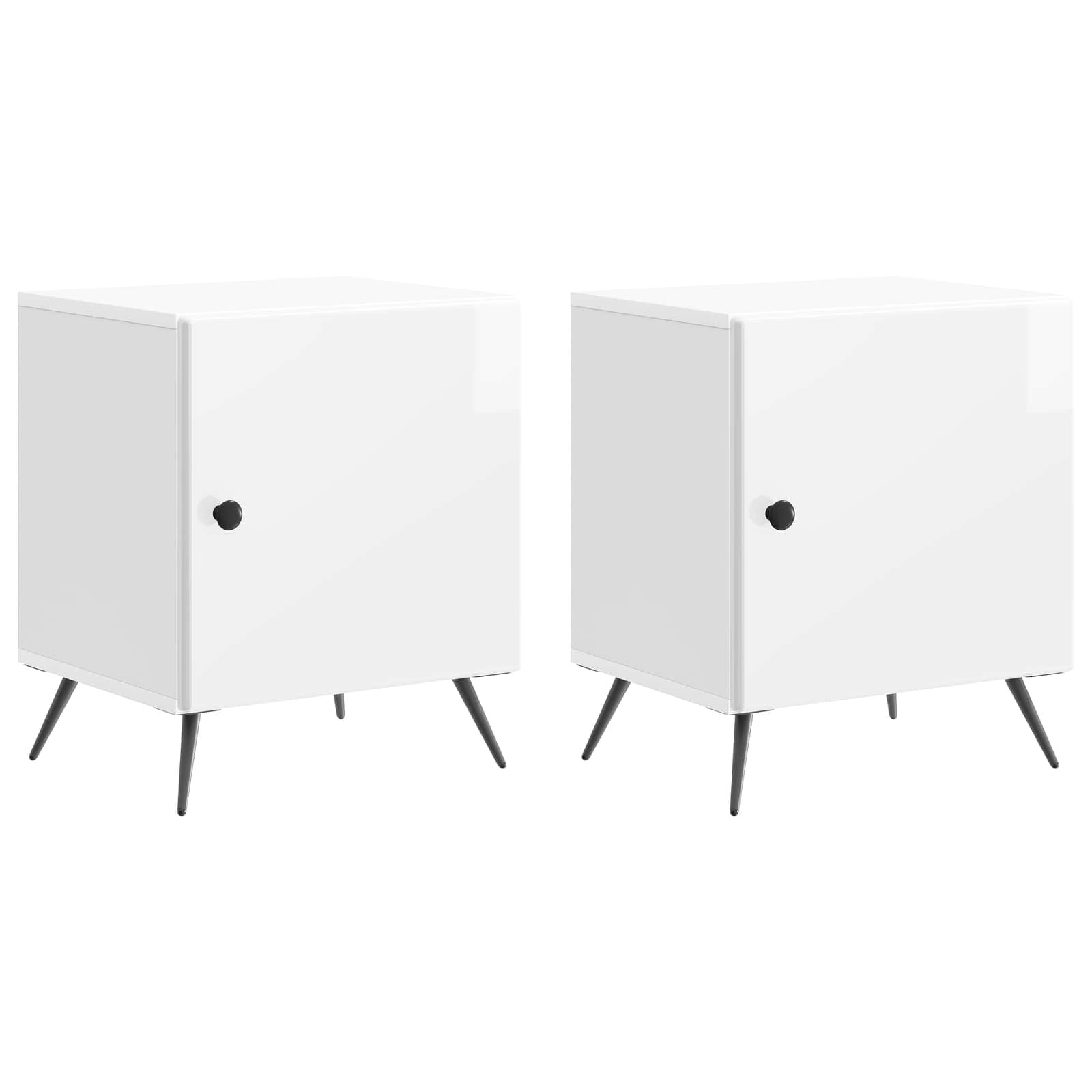 Noćni ormar 2 pcs Bijela visokog sjaja 43 x 34,5 x 50 cm