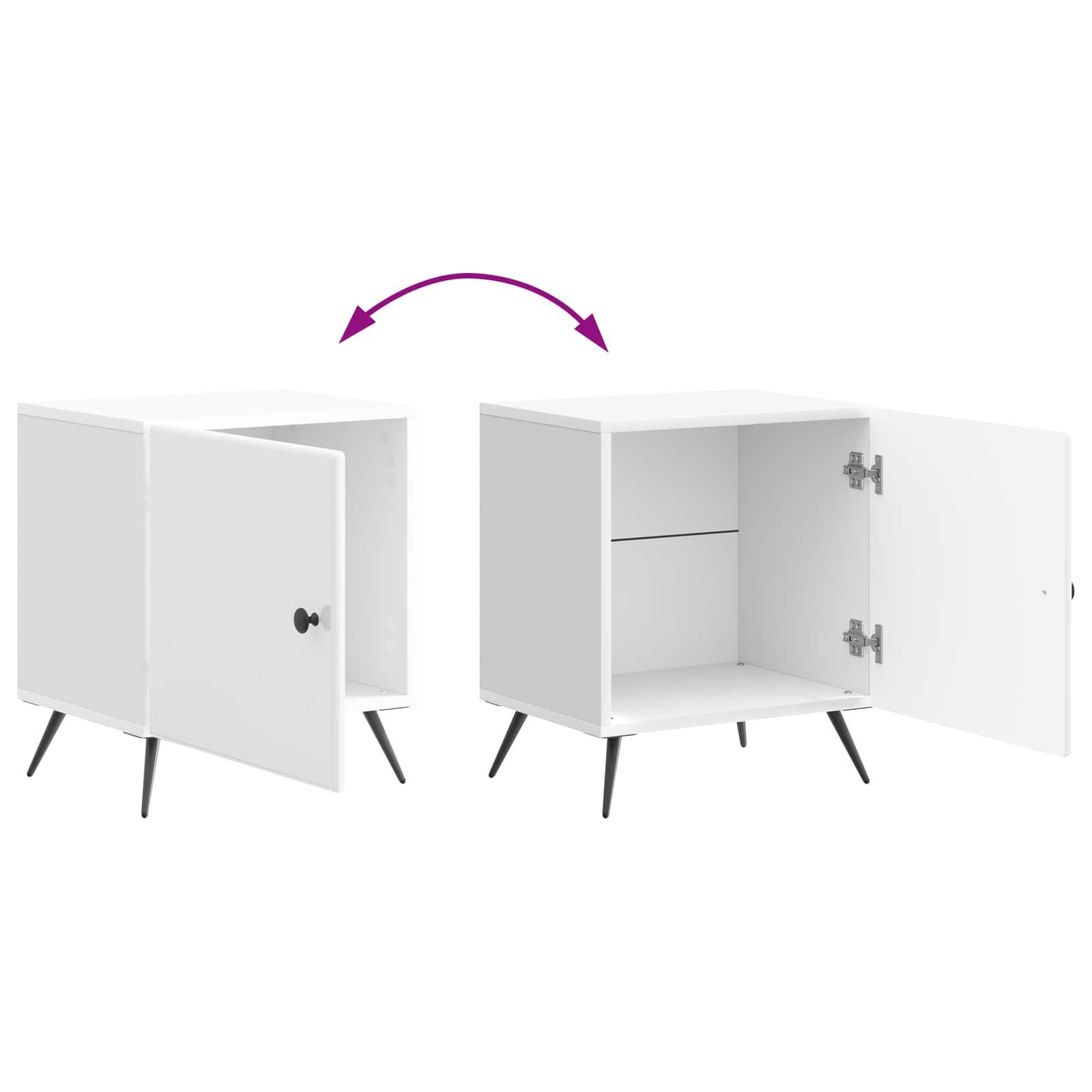 Noćni ormar 2 pcs Bijela visokog sjaja 43 x 34,5 x 50 cm