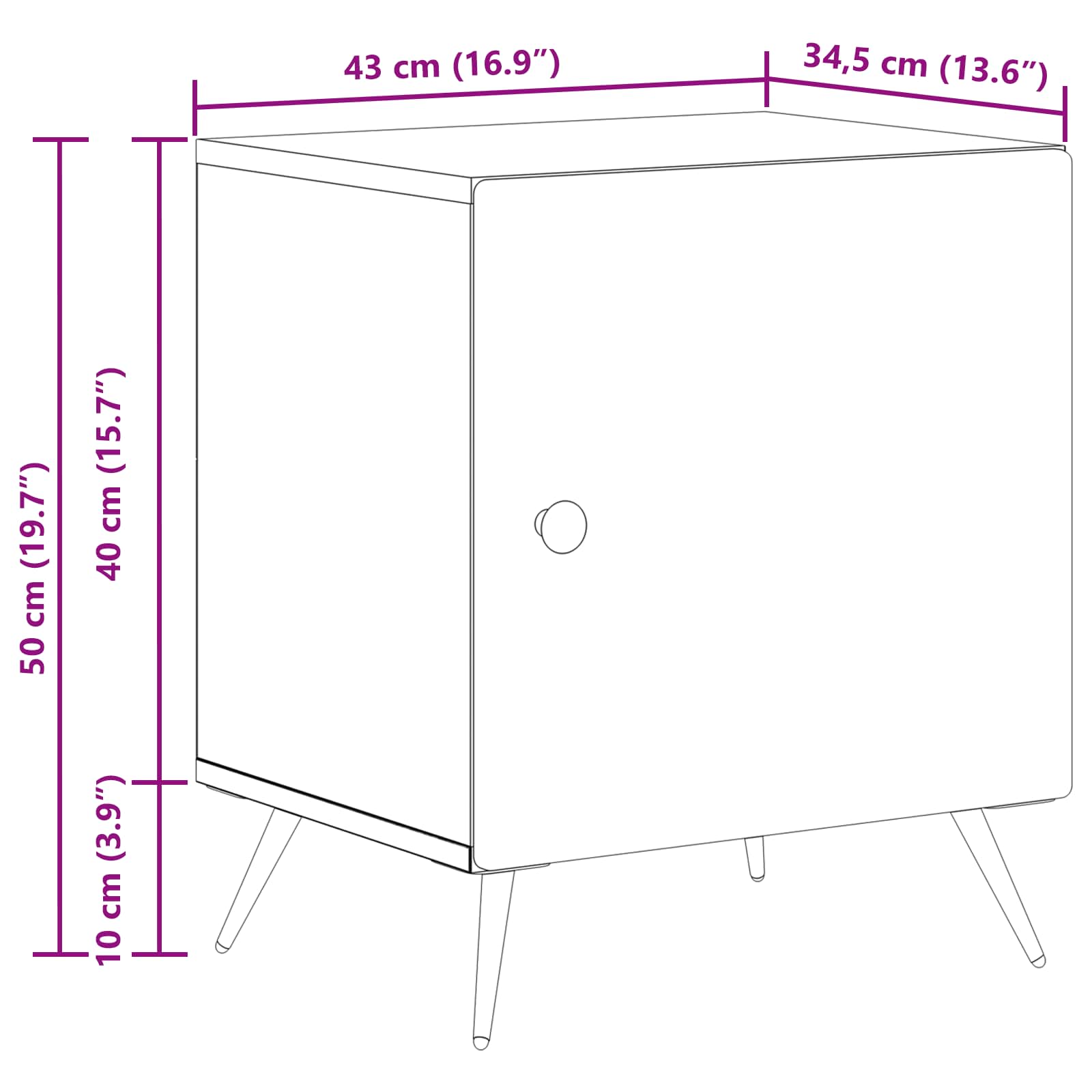 Noćni ormar 2 pcs Staro drvo 43 x 34,5 x 50 cm