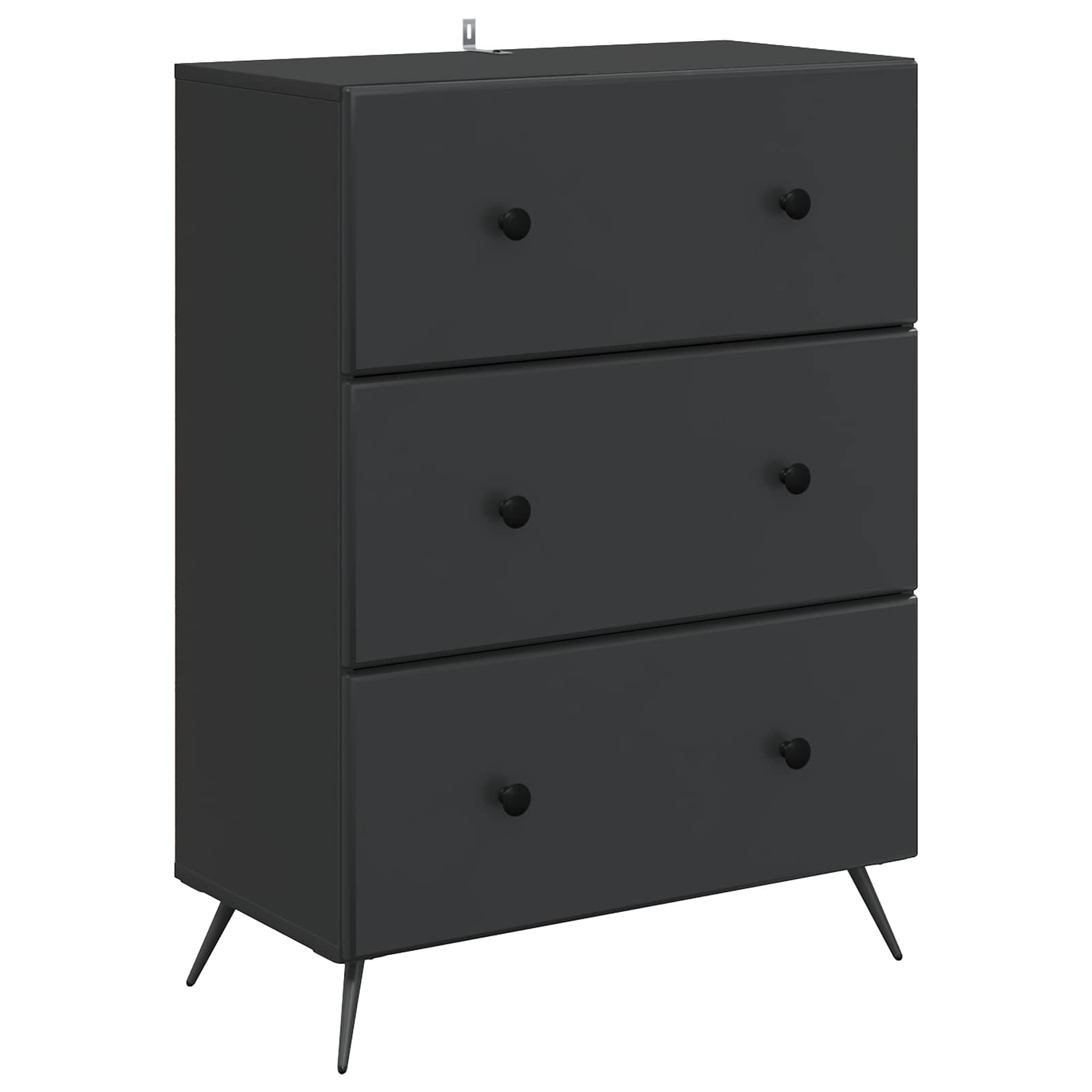 Ormar s ladicama Crna 66 x 34,5 x 90 cm Konstruirano drvo