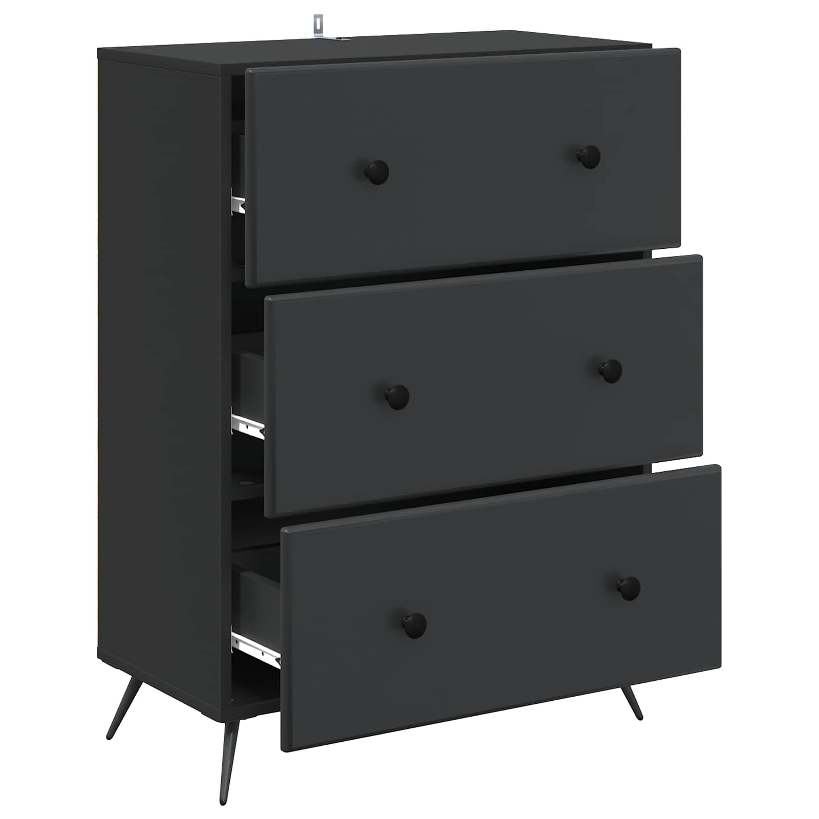 Ormar s ladicama Crna 66 x 34,5 x 90 cm Konstruirano drvo