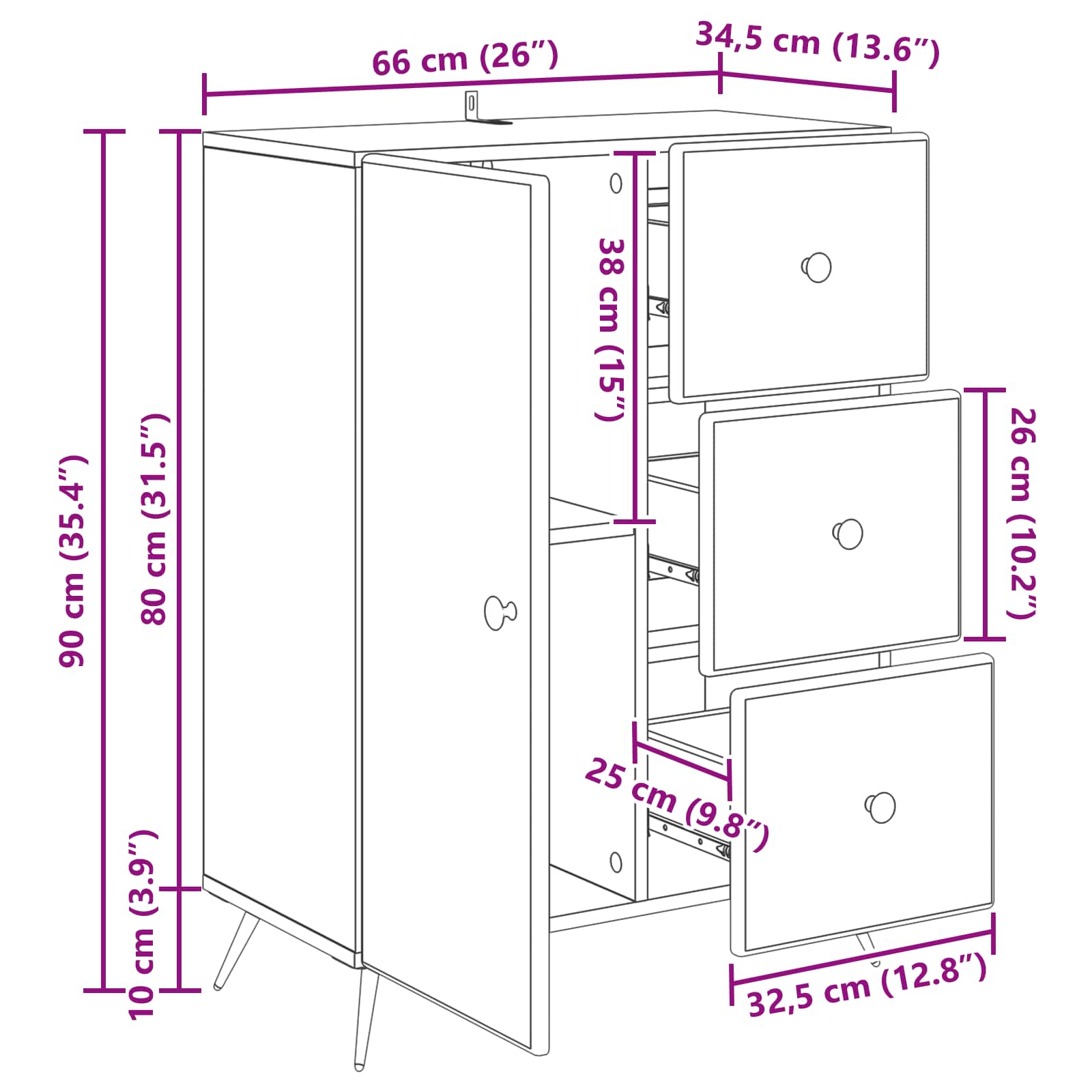 Kreveta s ladicama Crna 66 x 34,5 x 90 cm Konstruirano drvo