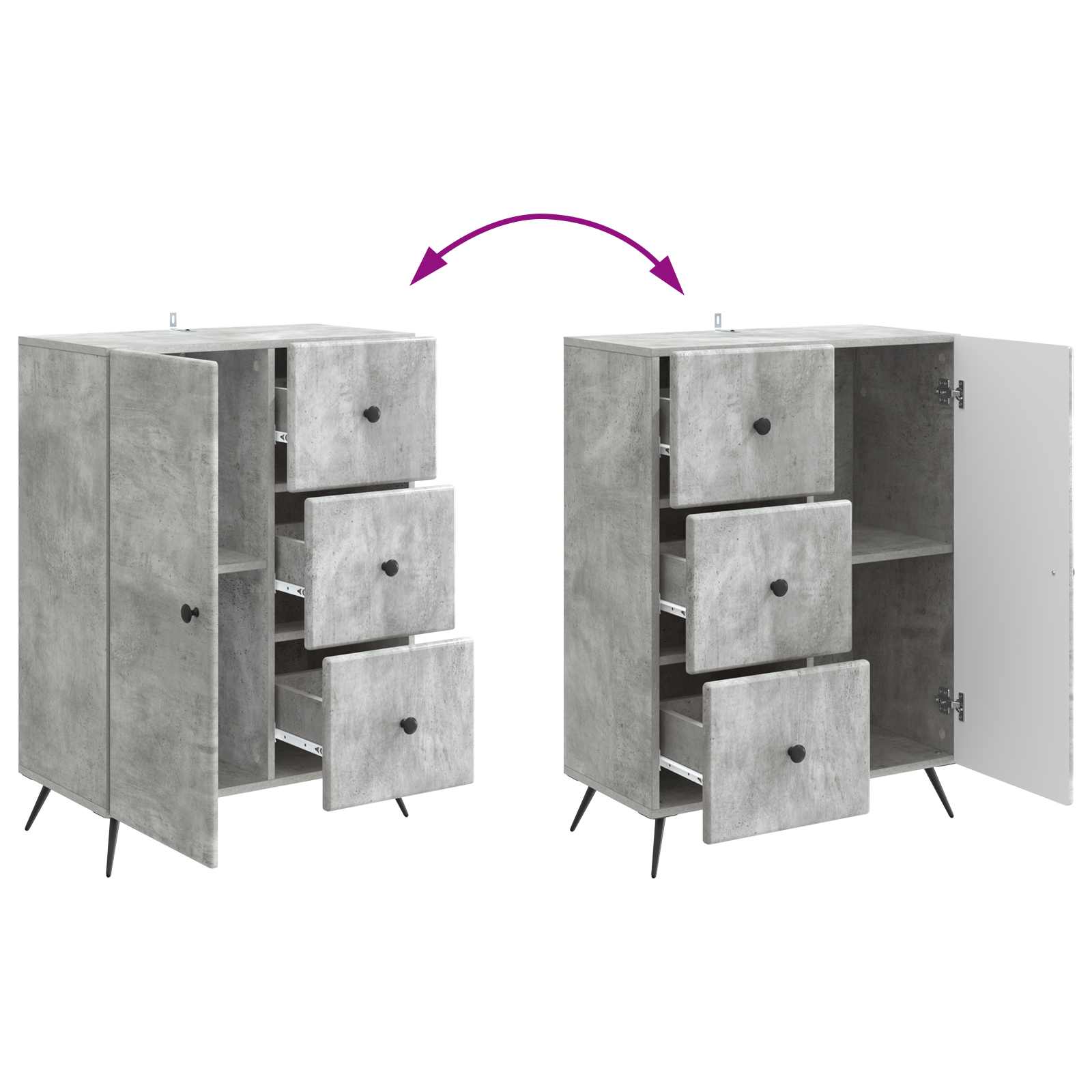 Kreveta Betonska siva 66 x 34,5 x 90 cm Konstruirano drvo