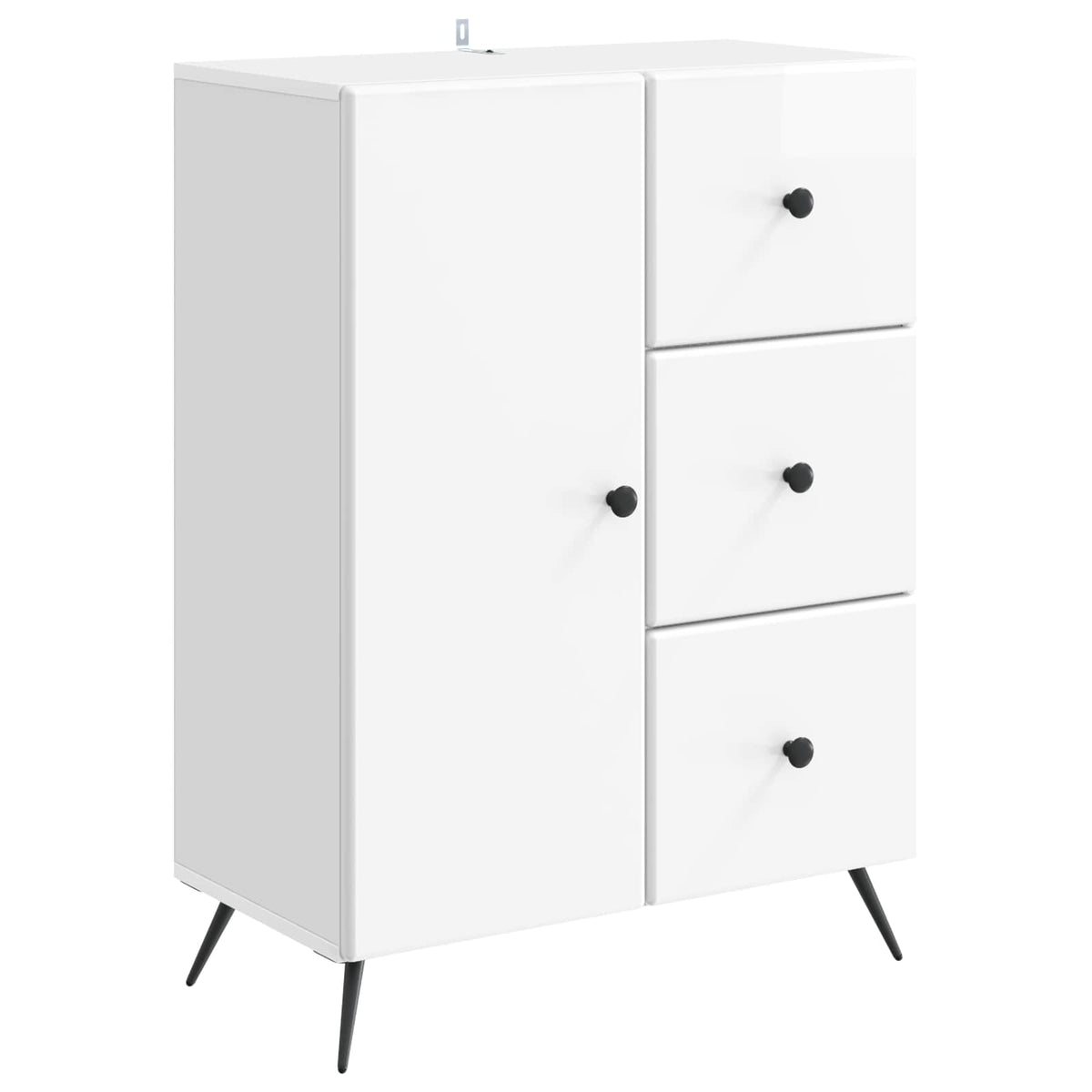 Kreveta Bijela visokog sjaja 66 x 34,5 x 90 cm