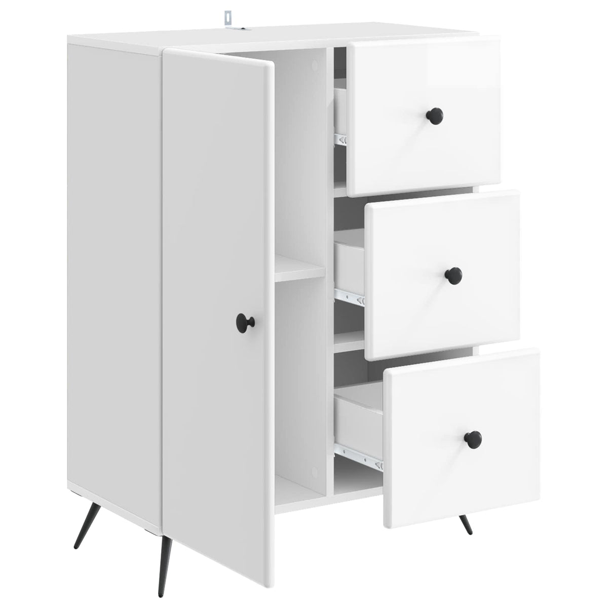 Kreveta Bijela visokog sjaja 66 x 34,5 x 90 cm