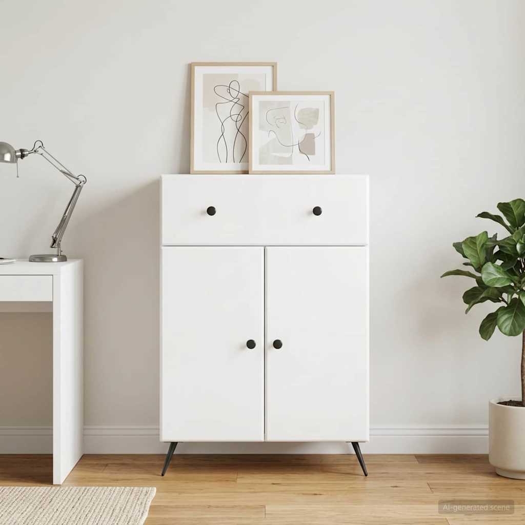 Kreveta Bijela visokog sjaja 66 x 34,5 x 90 cm