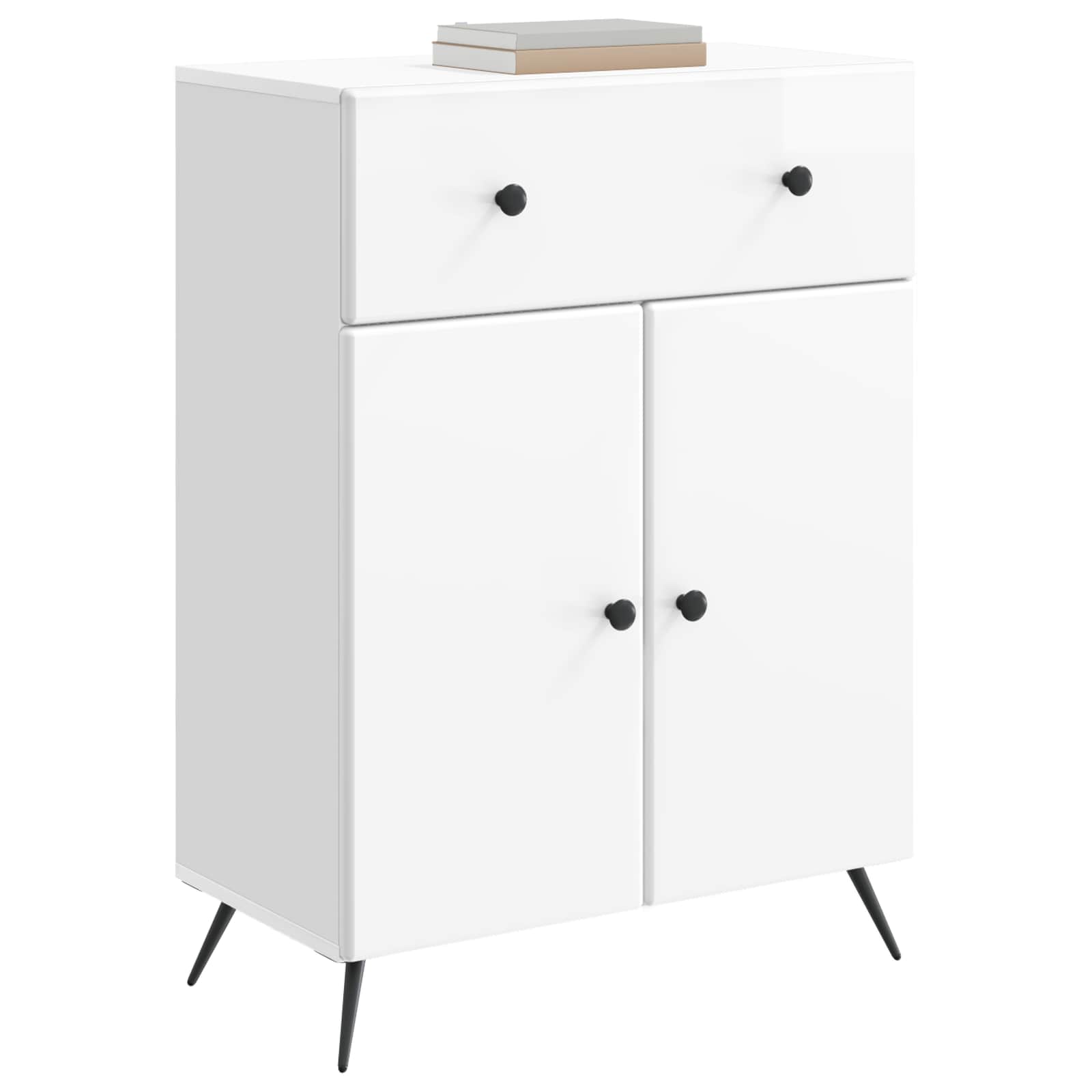 Kreveta s ladicama Bijela visokog sjaja 66 x 34,5 x 90 cm