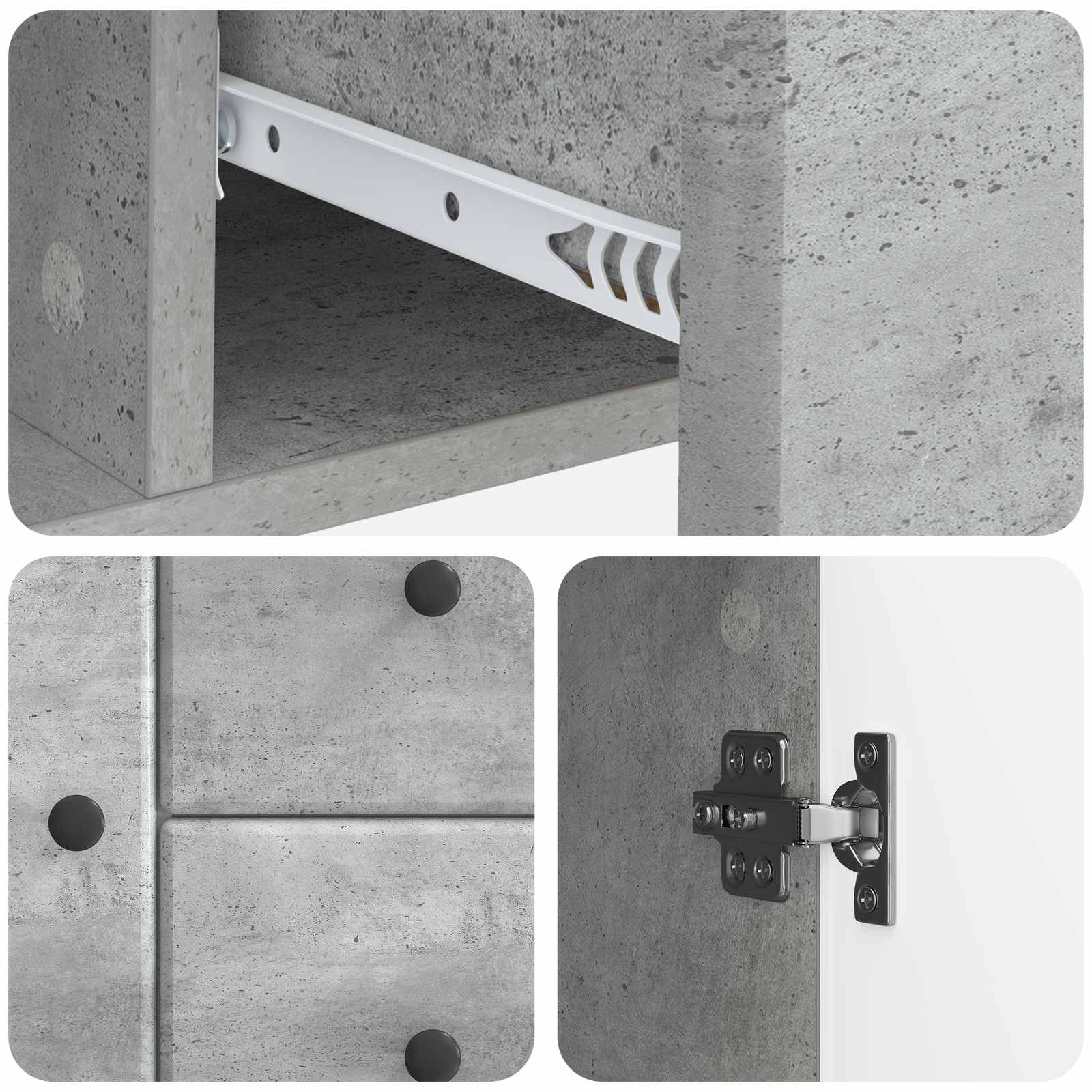 Kreveta Betonska siva 89 x 34,5 x 60 cm Konstruirano drvo