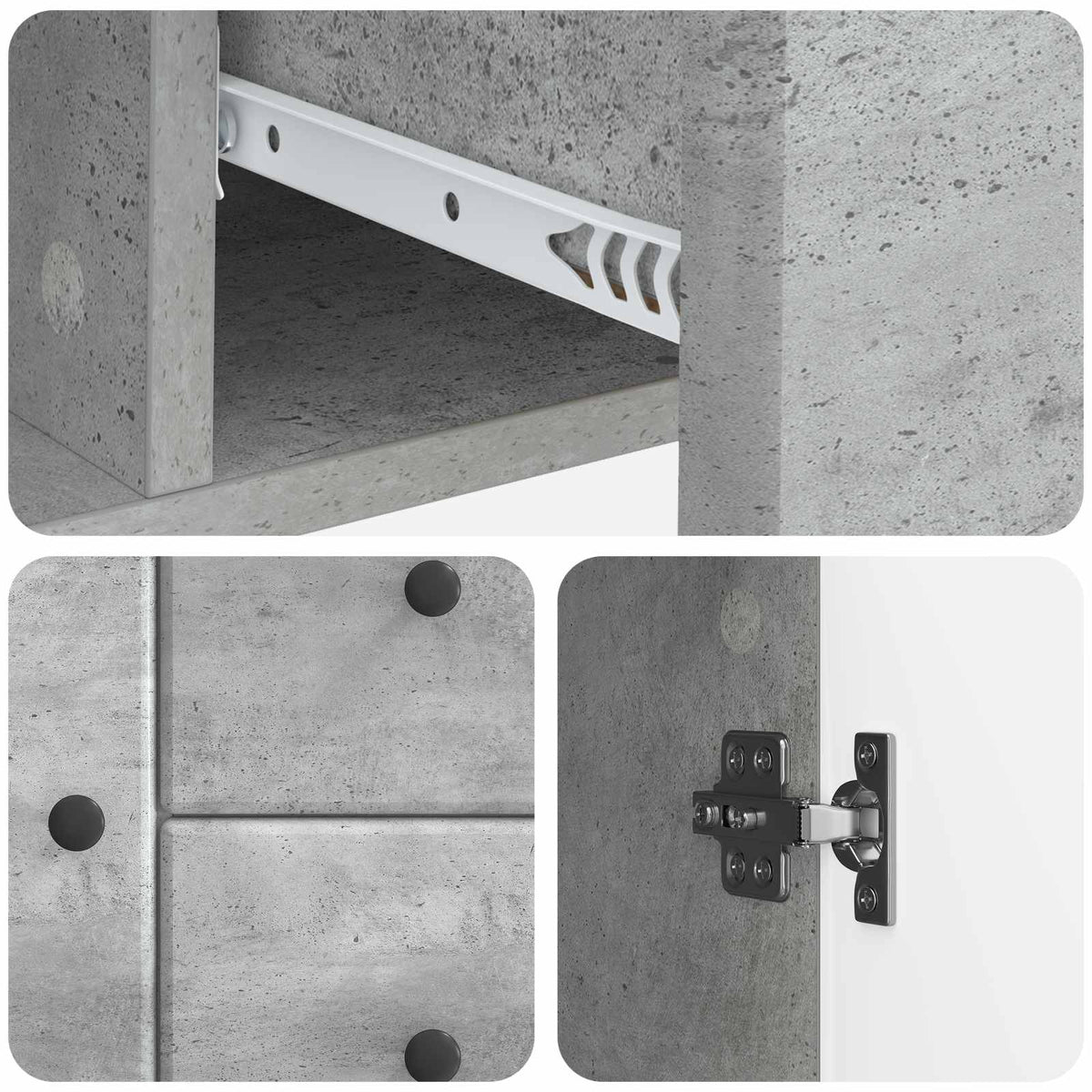 Kreveta Betonska siva 89 x 34,5 x 60 cm Konstruirano drvo