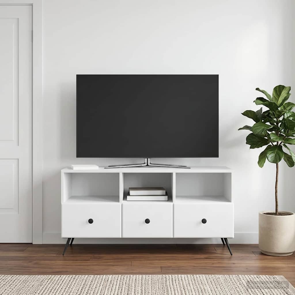 TV ormar s ladicama Bijela 102 x 34,5 x 50 cm Konstruirano drvo