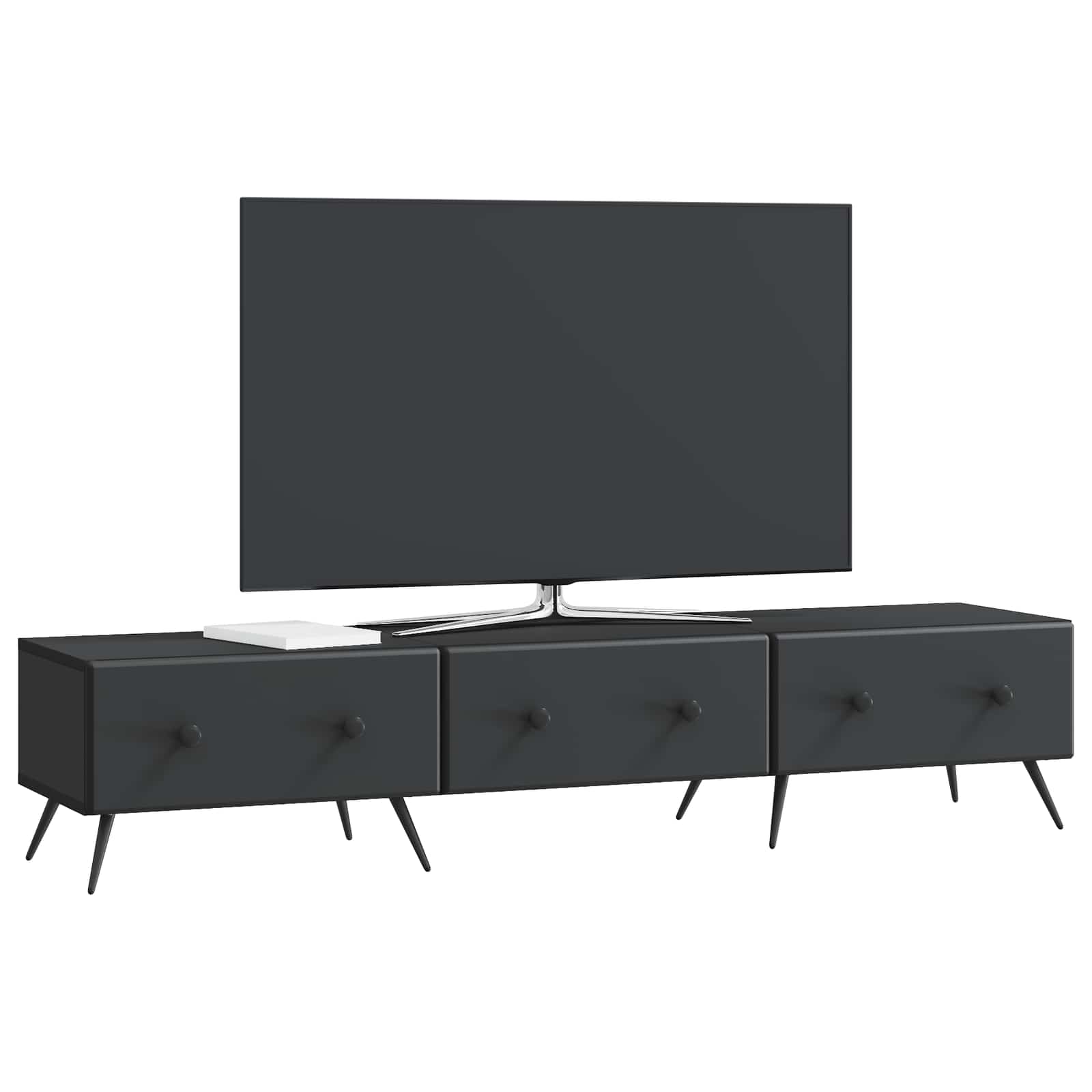 TV ormar s ladicama Crna 147 x 34,5 x 30 cm Konstruirano drvo