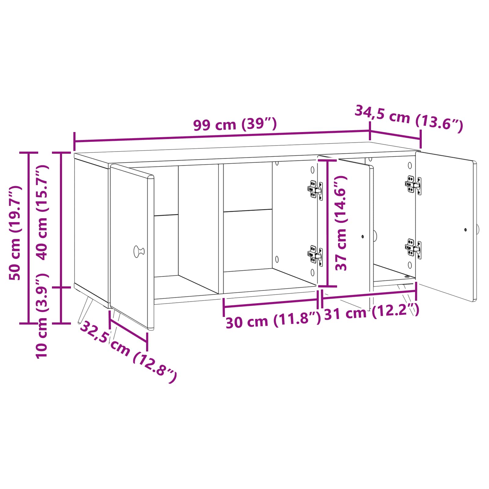 TV ormar Siva sonoma 99 x 34,5 x 50 cm Konstruirano drvo