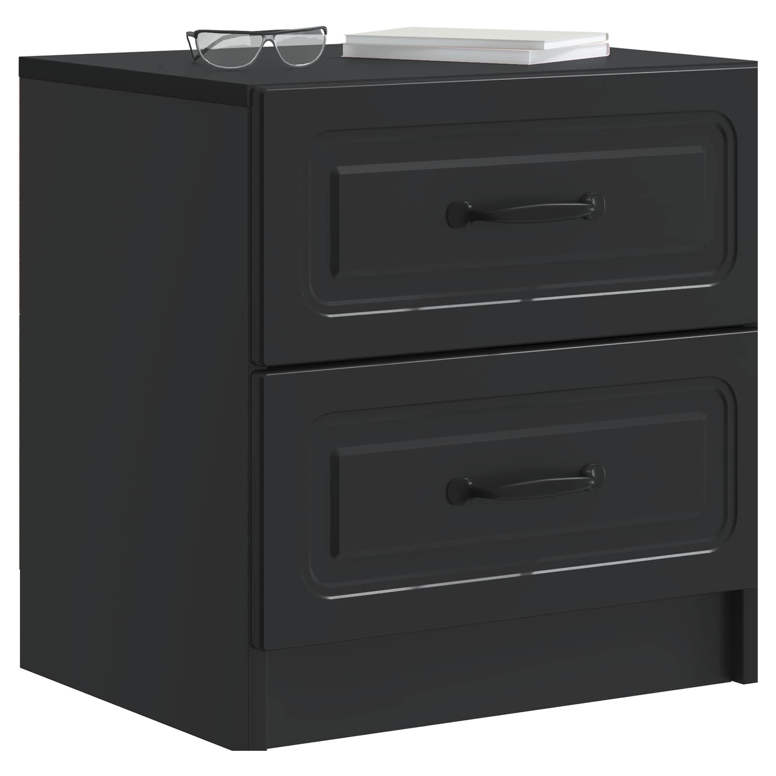 Noćni ormar 2 pcs Crna 43 x 34,5 x 44,5 cm Konstruirano drvo