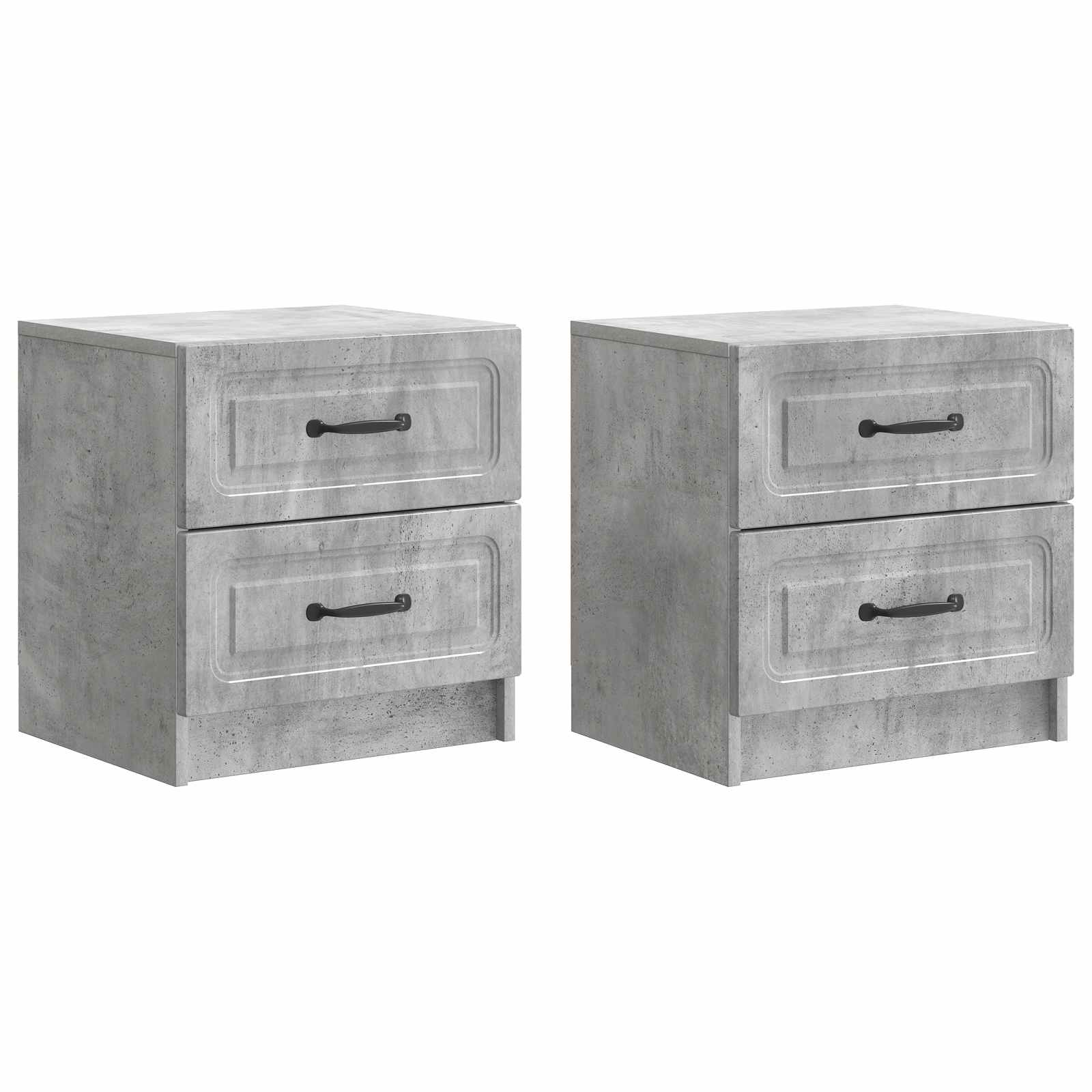 Noćni ormar s ladicama 2 pcs Betonska siva 43 x 34,5 x 44,5 cm