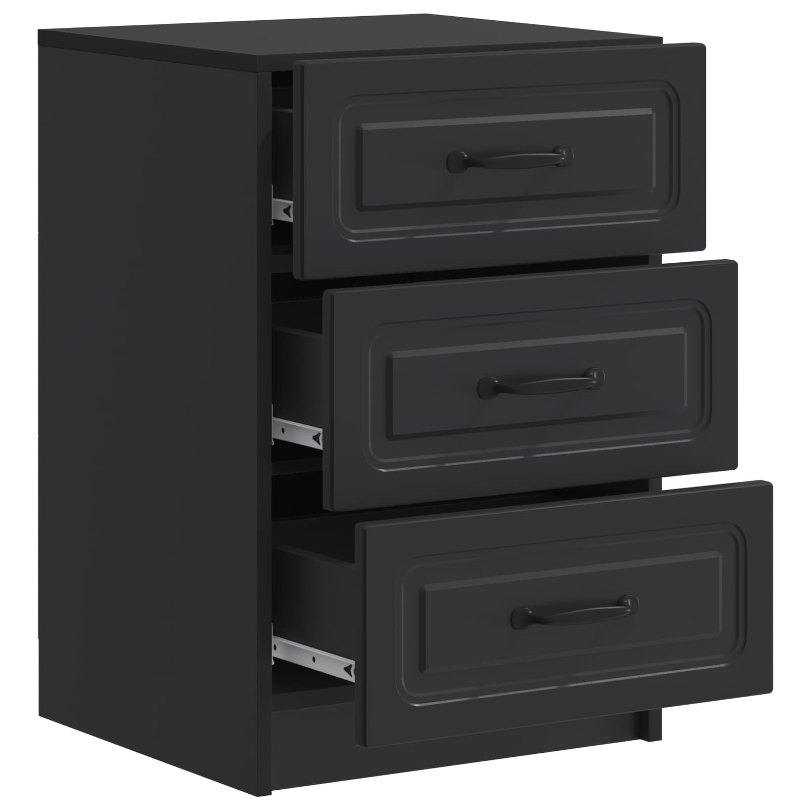 Noćni ormar s ladicama Crna 43 x 41 x 63,5 cm Konstruirano drvo