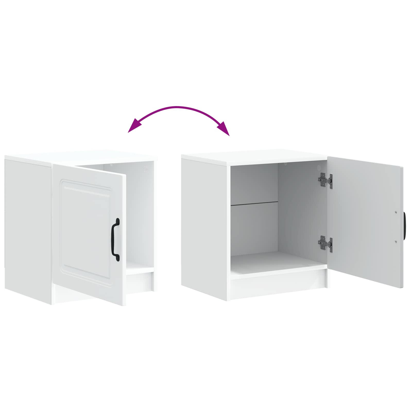 Noćni ormar 2 pcs Bijela 43 x 34,5 x 47 cm Konstruirano drvo