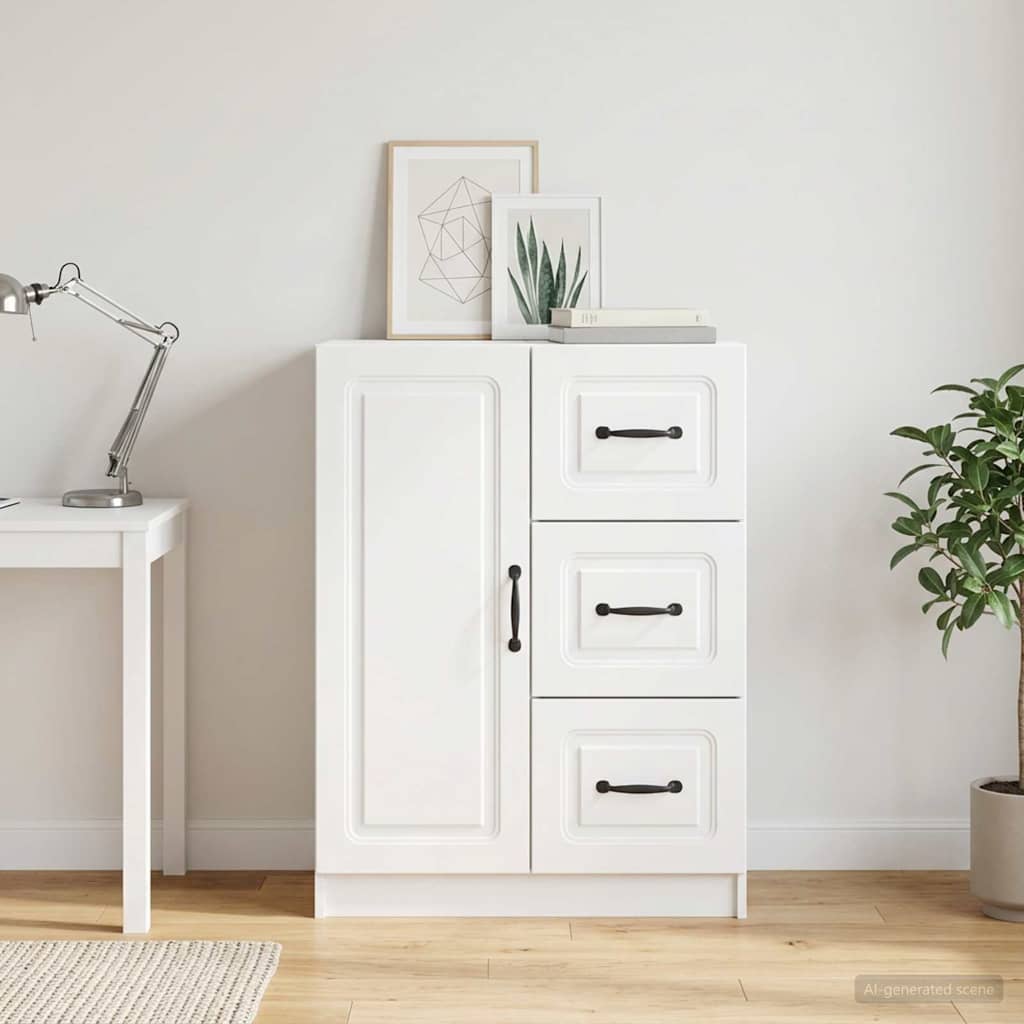 Kreveta s ladicama Bijela visokog sjaja 66 x 34,5 x 87 cm