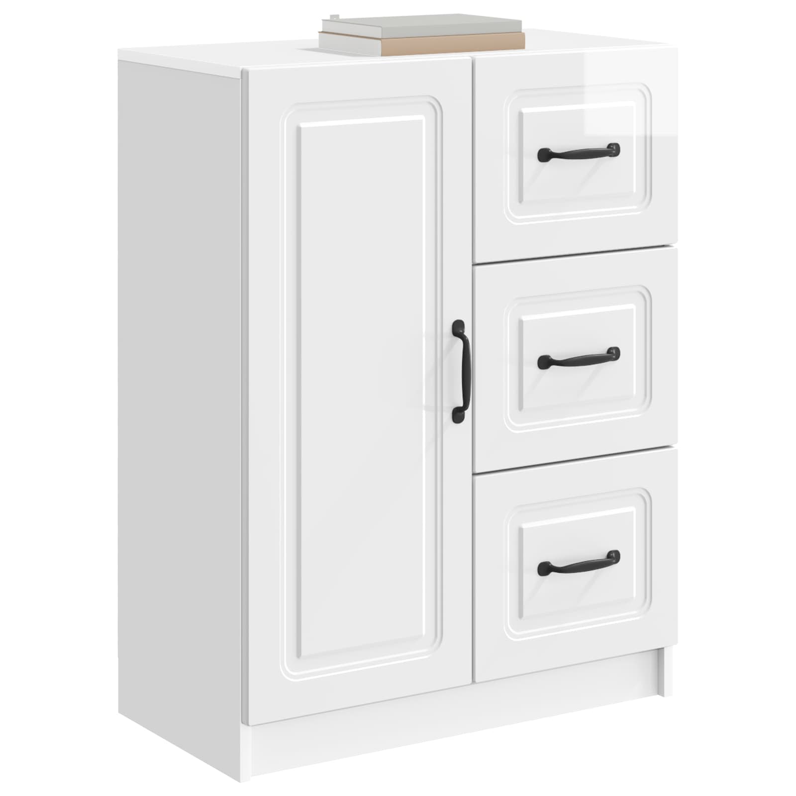 Kreveta s ladicama Bijela visokog sjaja 66 x 34,5 x 87 cm