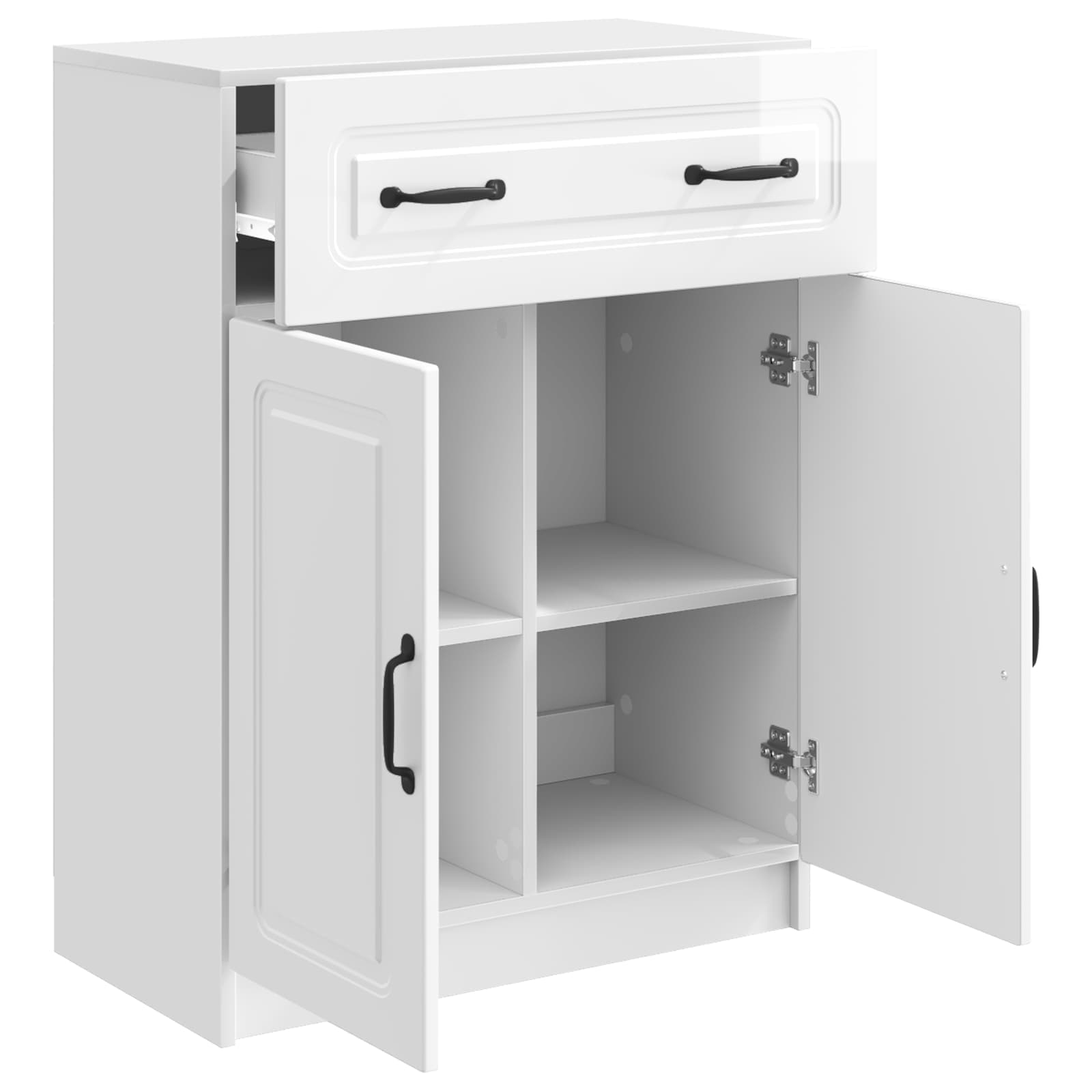 Kreveta s ladicama Bijela visokog sjaja 66 x 34,5 x 87 cm