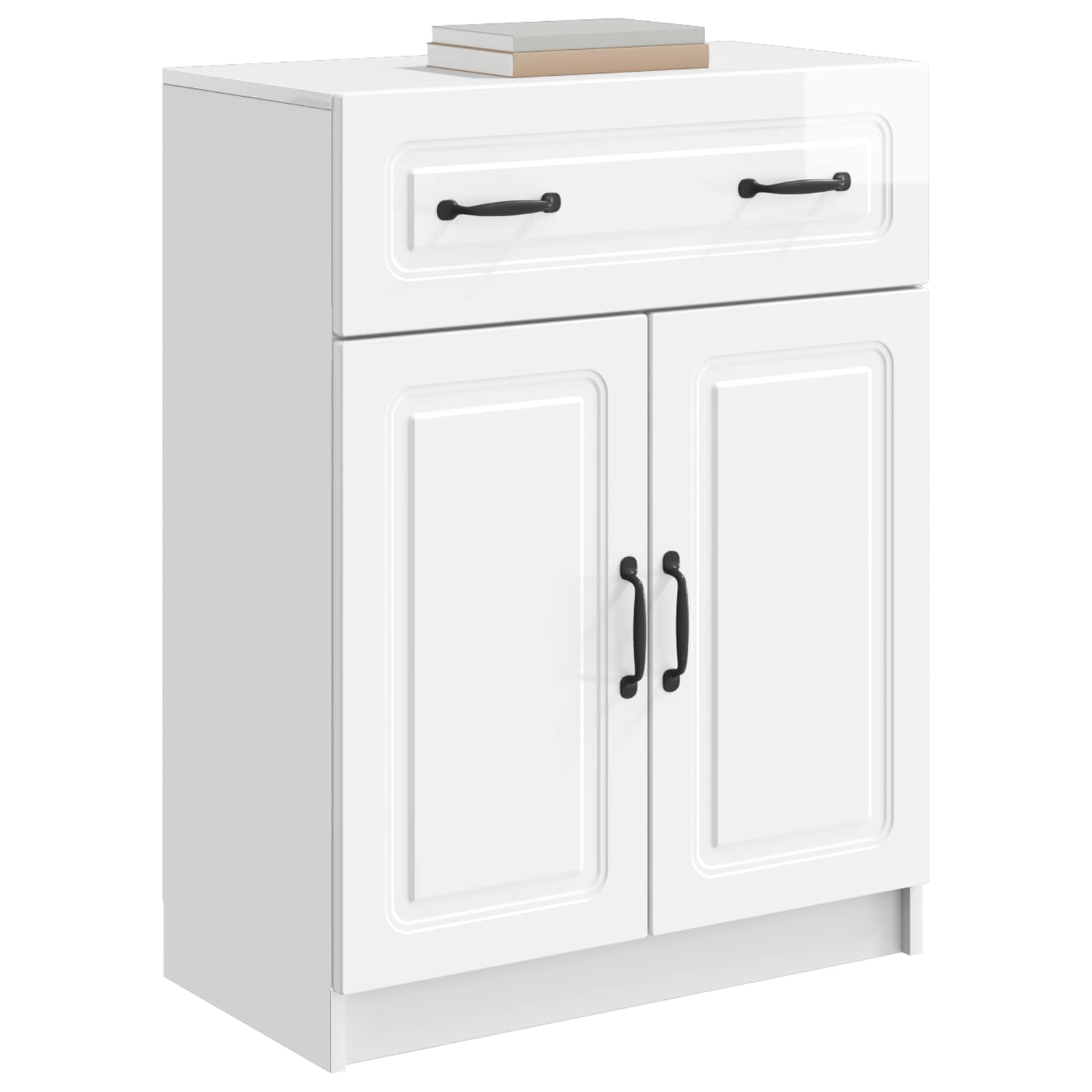 Kreveta s ladicama Bijela visokog sjaja 66 x 34,5 x 87 cm
